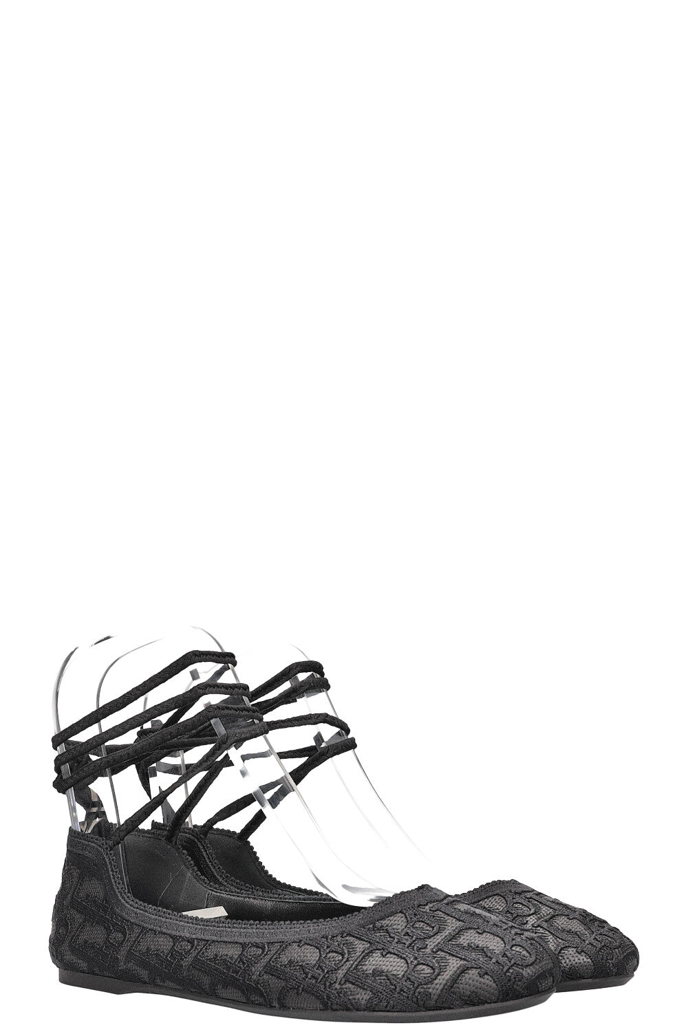 Dior Poeme Oblique Jacquard Flats Black Shoes