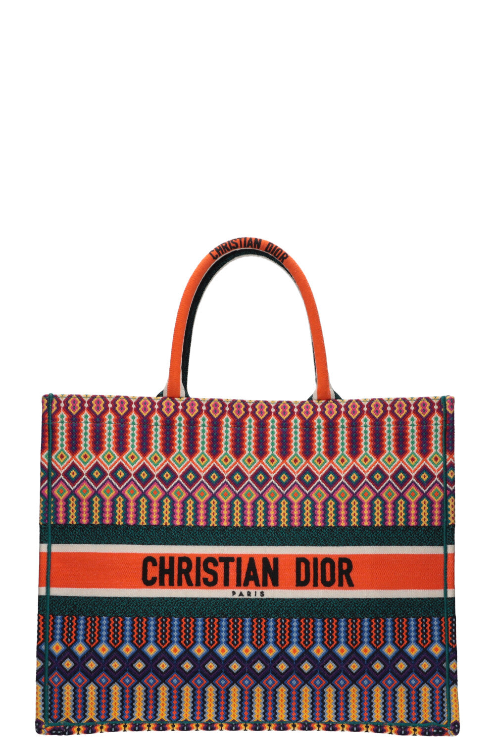 Dior Tote Bag Neon Book Tote Orange Large