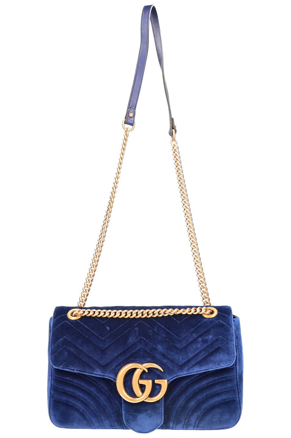 GUCCI Marmont Bag Medium Velvet Blue