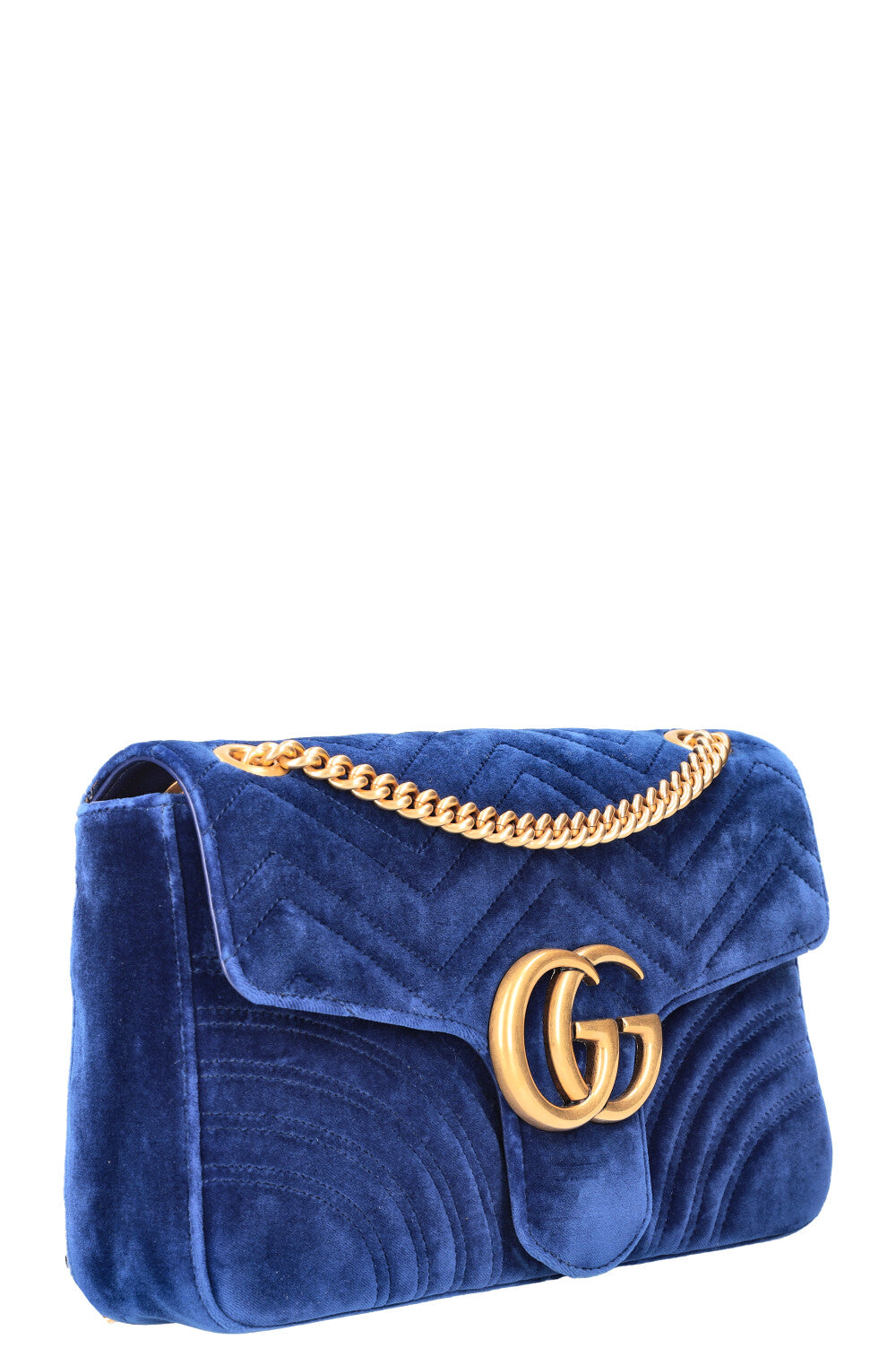 GUCCI Marmont Bag Medium Velvet Blue