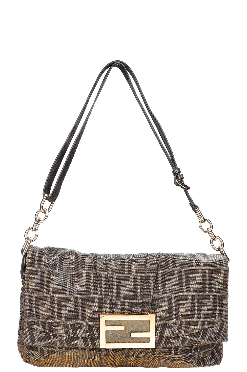 Fendi Glitter Baguette Hobo Bag Large Shoulder Bag
