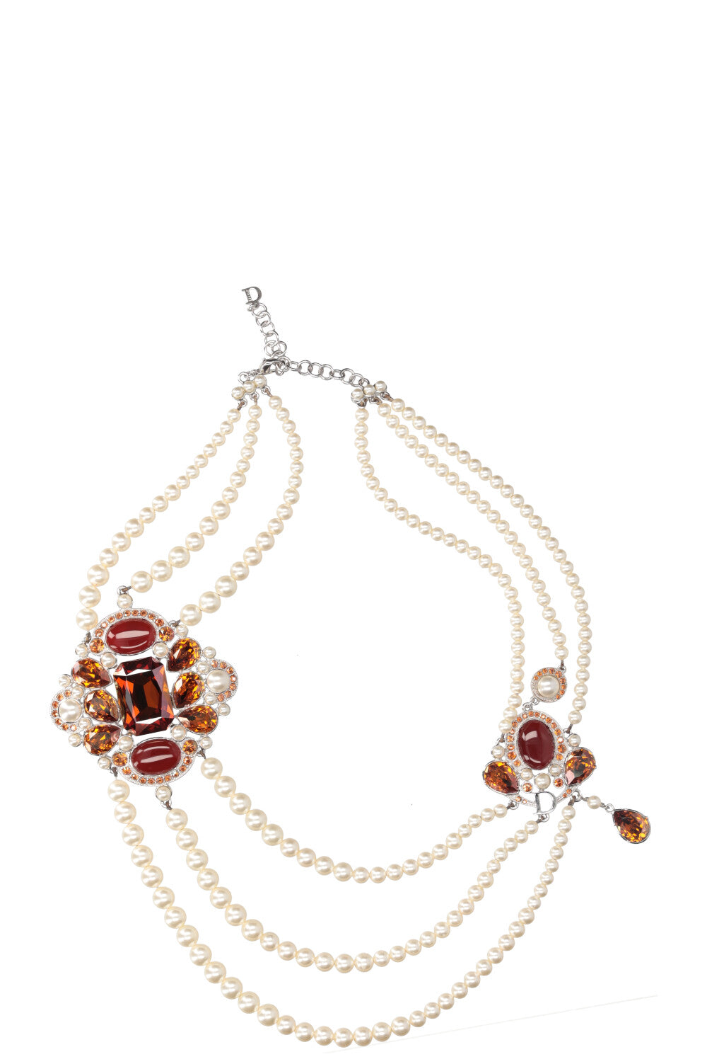 Dior by Galliano Crystal Pearl Necklace Jewelry