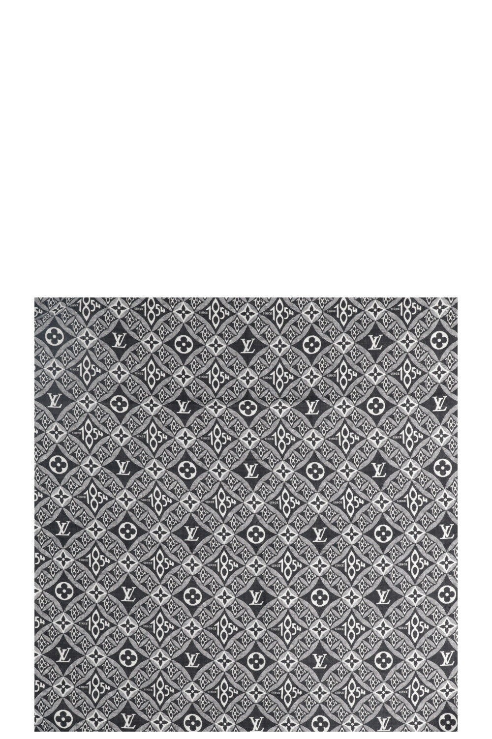 Louis Vuitton 1854 Scarf Silk Wool Black White