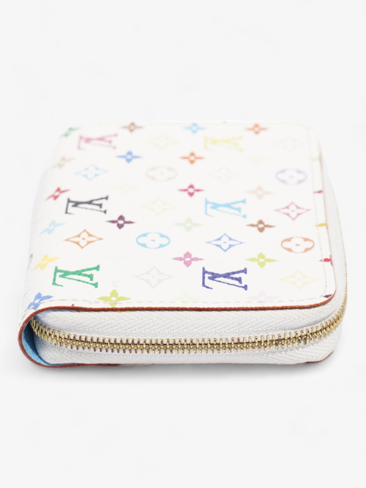 Louis Vuitton Takashi Murakami Zippy Coin Calfskin Leather Monogram Multicolour White Wallet Case