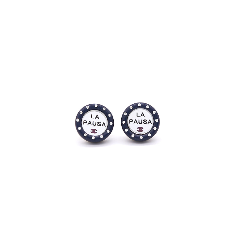 Chanel   La Pausa Silver Tone stud Earrings