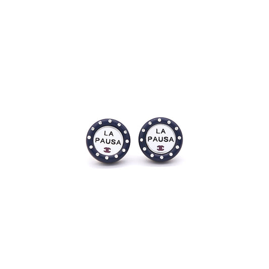 Chanel   La Pausa Silver Tone stud Earrings