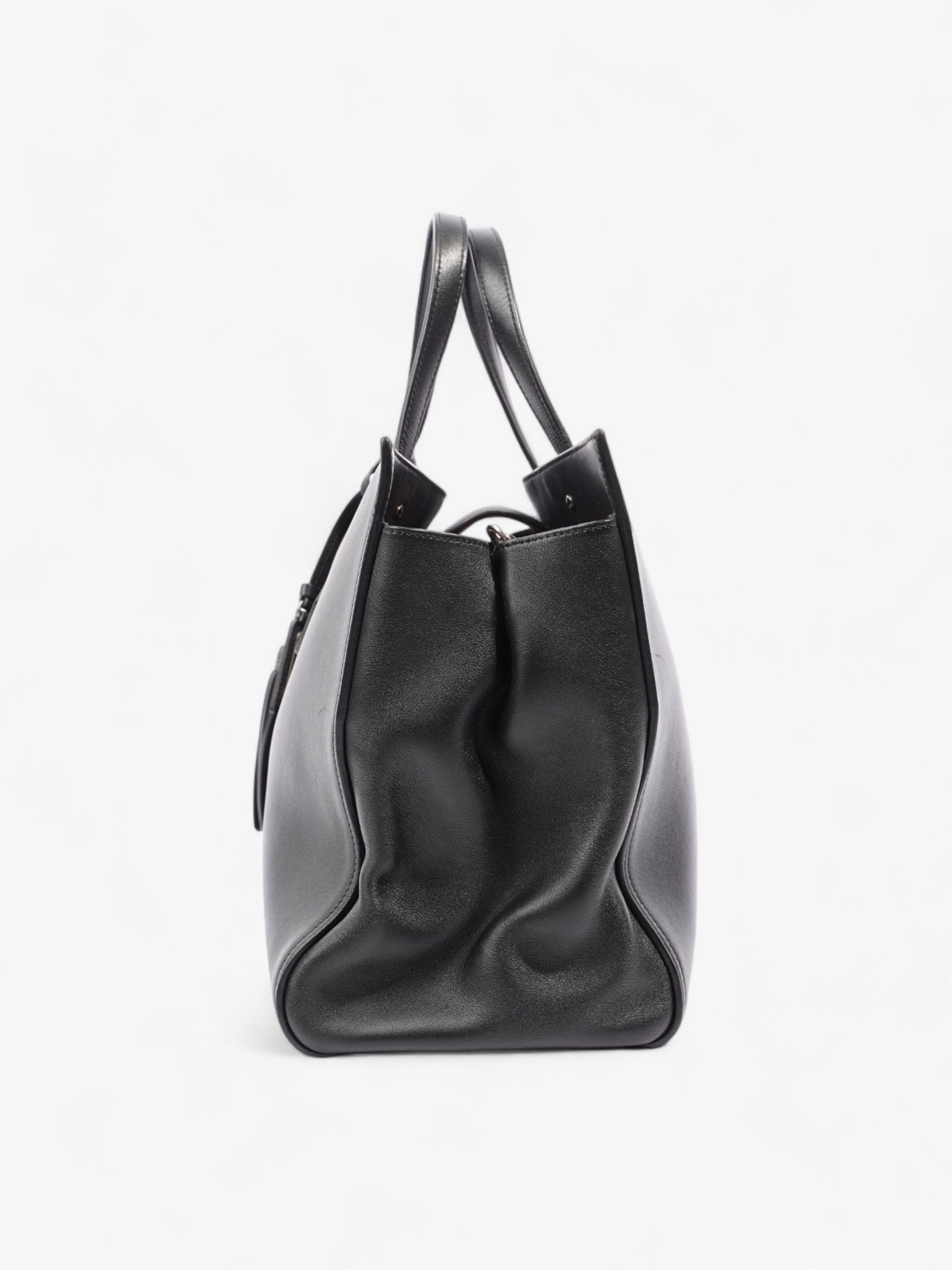 YSL Saint Laurent Amber Tote Leather Black Medium Shoulder Bag