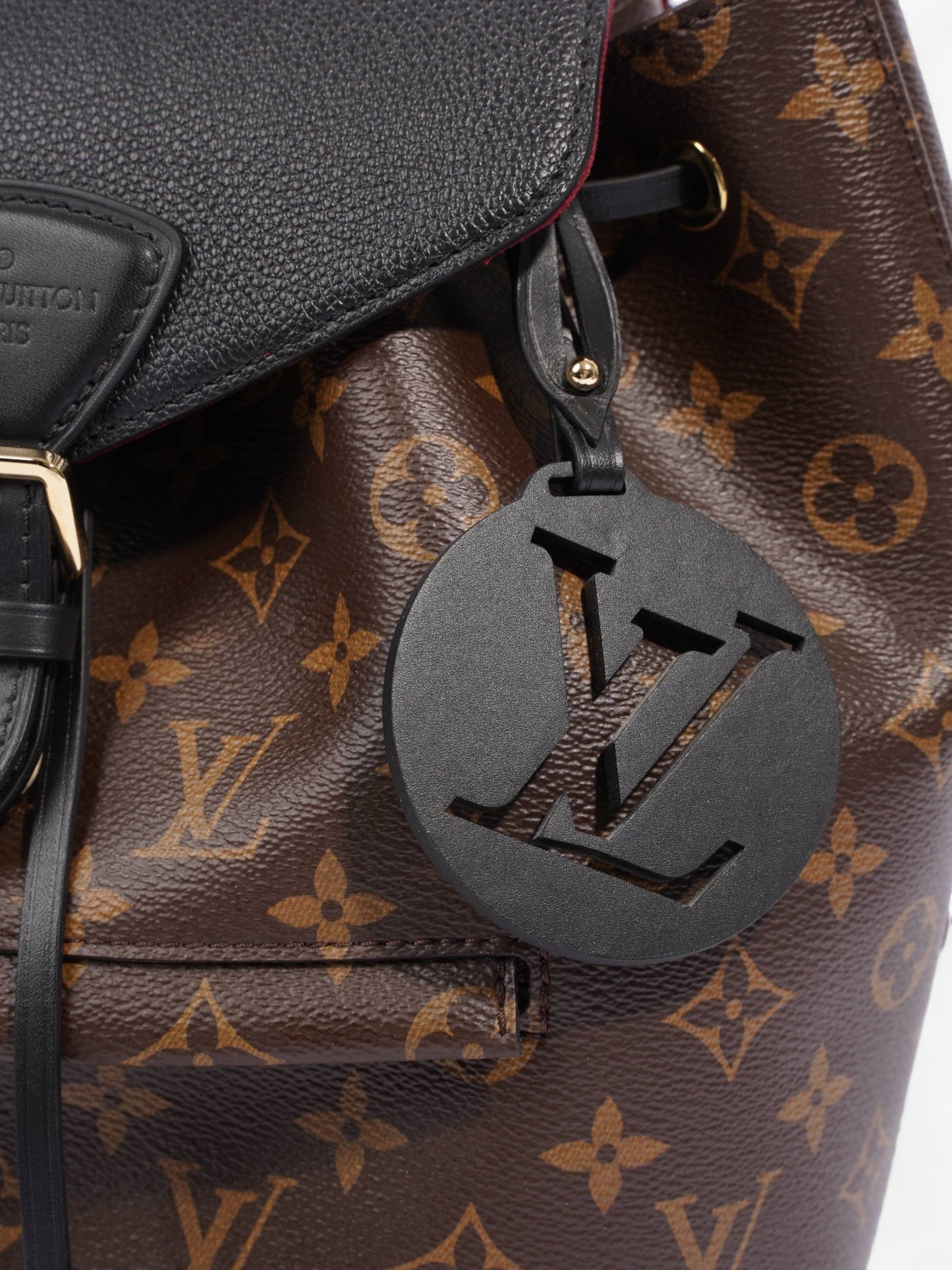 Louis Vuitton Montsouris MM Coated Monogram Canvas Coated Canvas Black Apparel