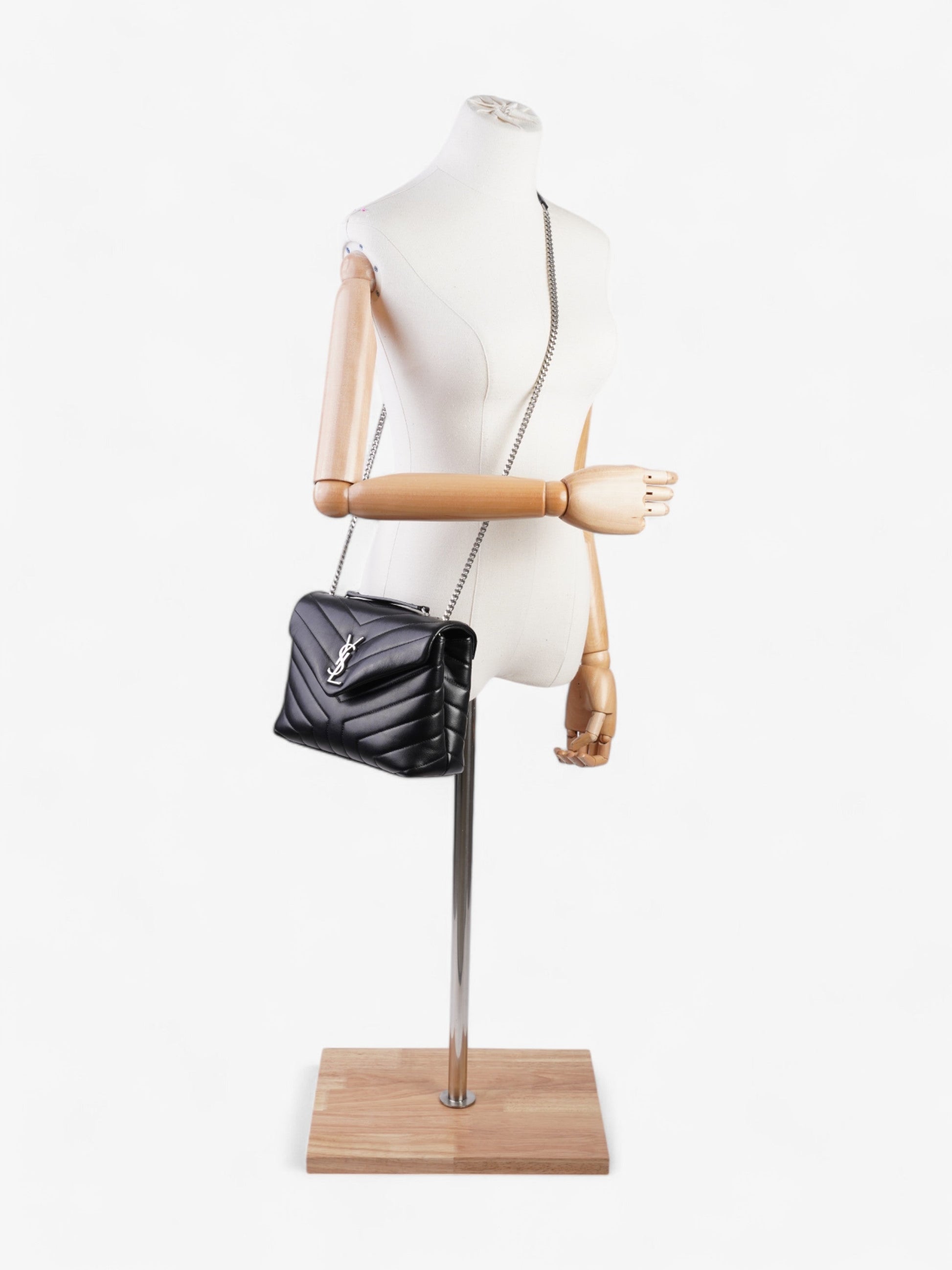 YSL Saint Laurent Lou Lou Crossbody Bag Leather Lambskin Black Lambskin Leather Small
