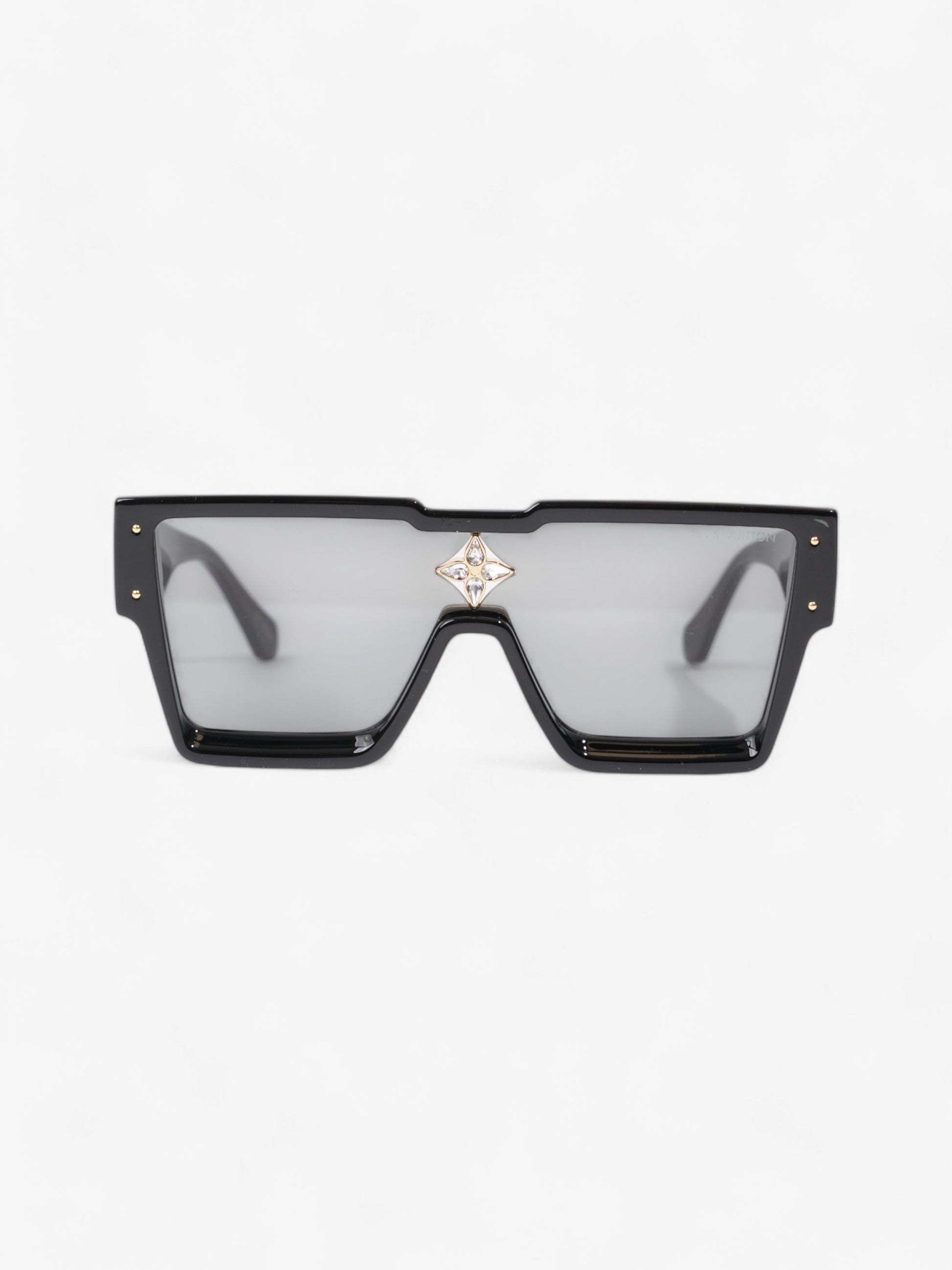 Louis Vuitton Cyclone Glasses Acetate Black White Gold Sunglasses