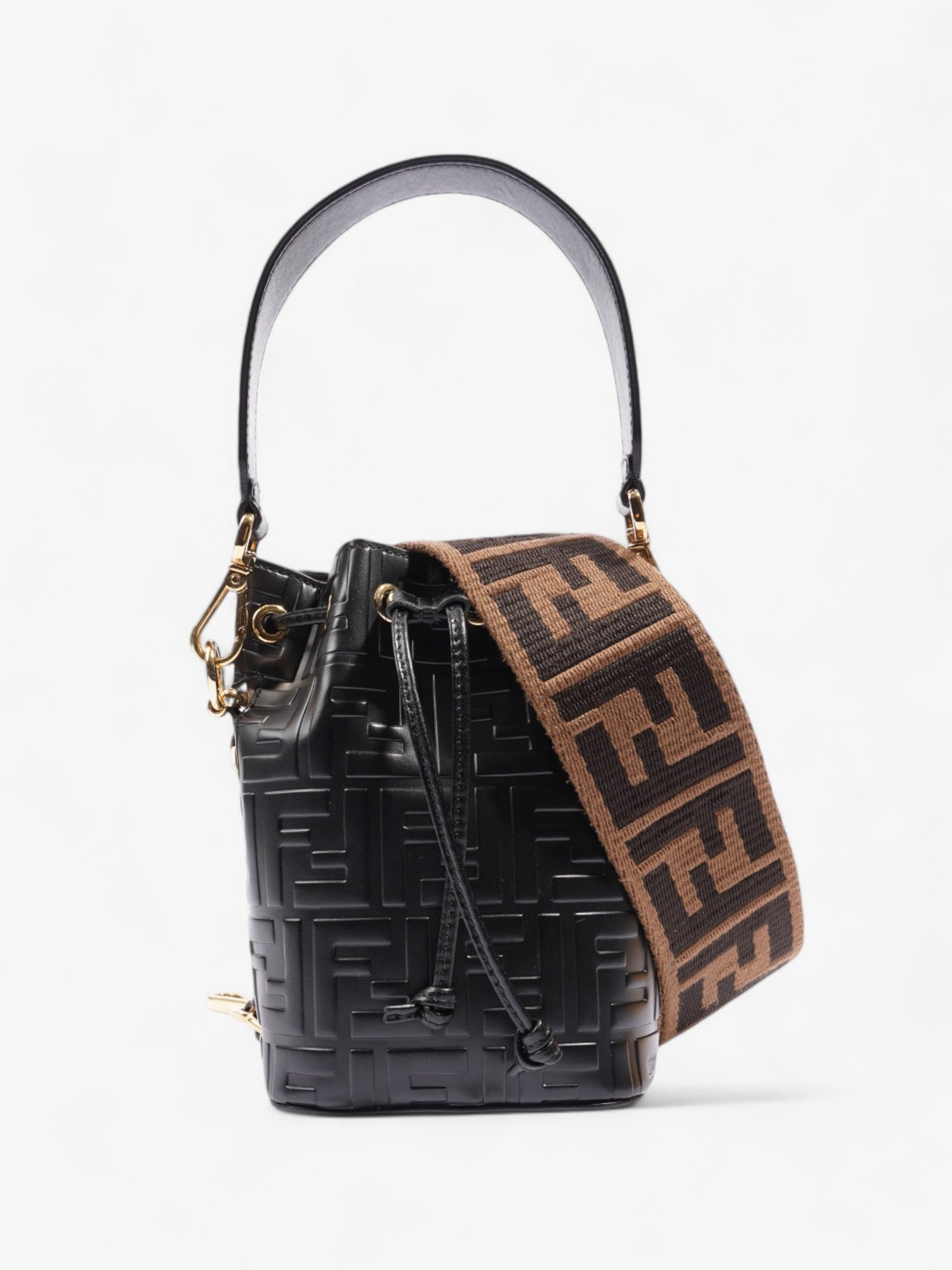Fendi Mon Tresor Calfskin Bag Leather Black Small Bucket Bag