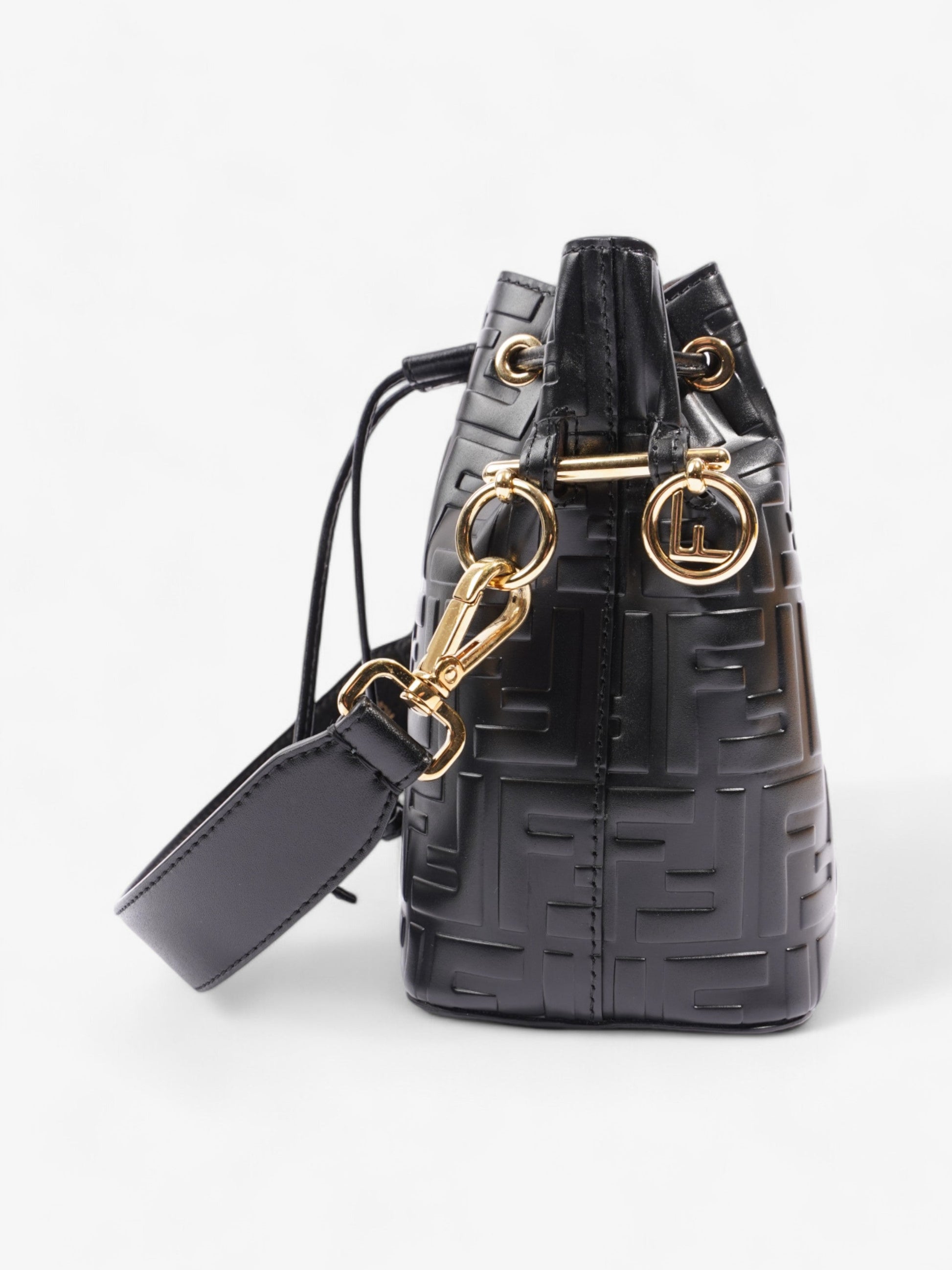 Fendi Mon Tresor Calfskin Bag Leather Black Small Bucket Bag