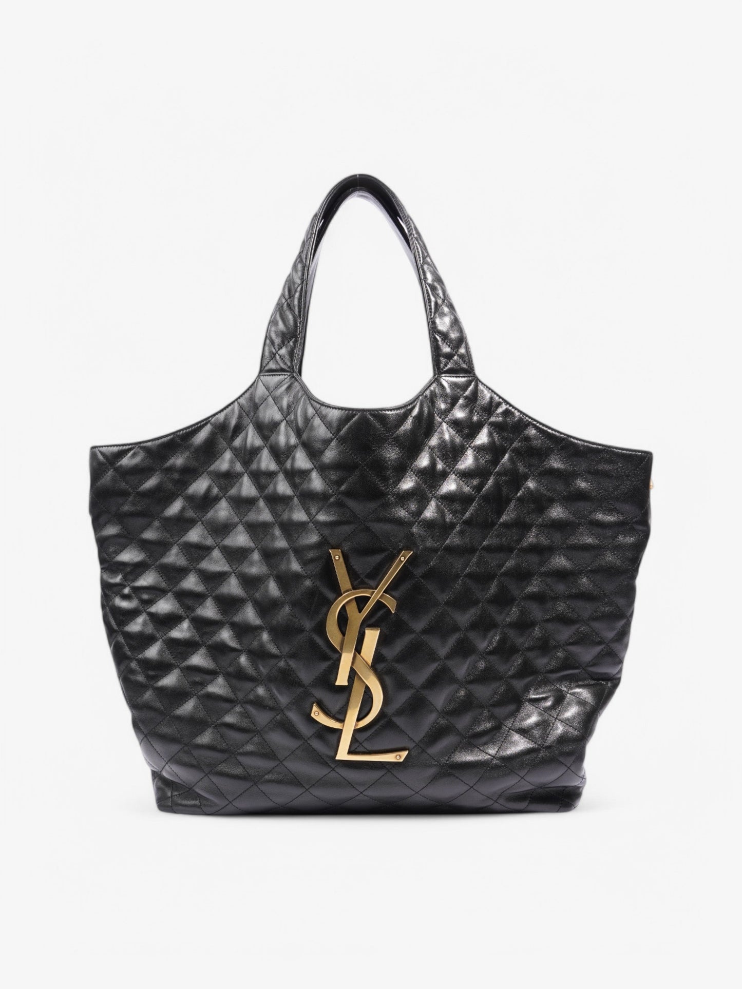 YSL Saint Laurent Icare Shopping Bag Leather Lambskin Black Tote Bag