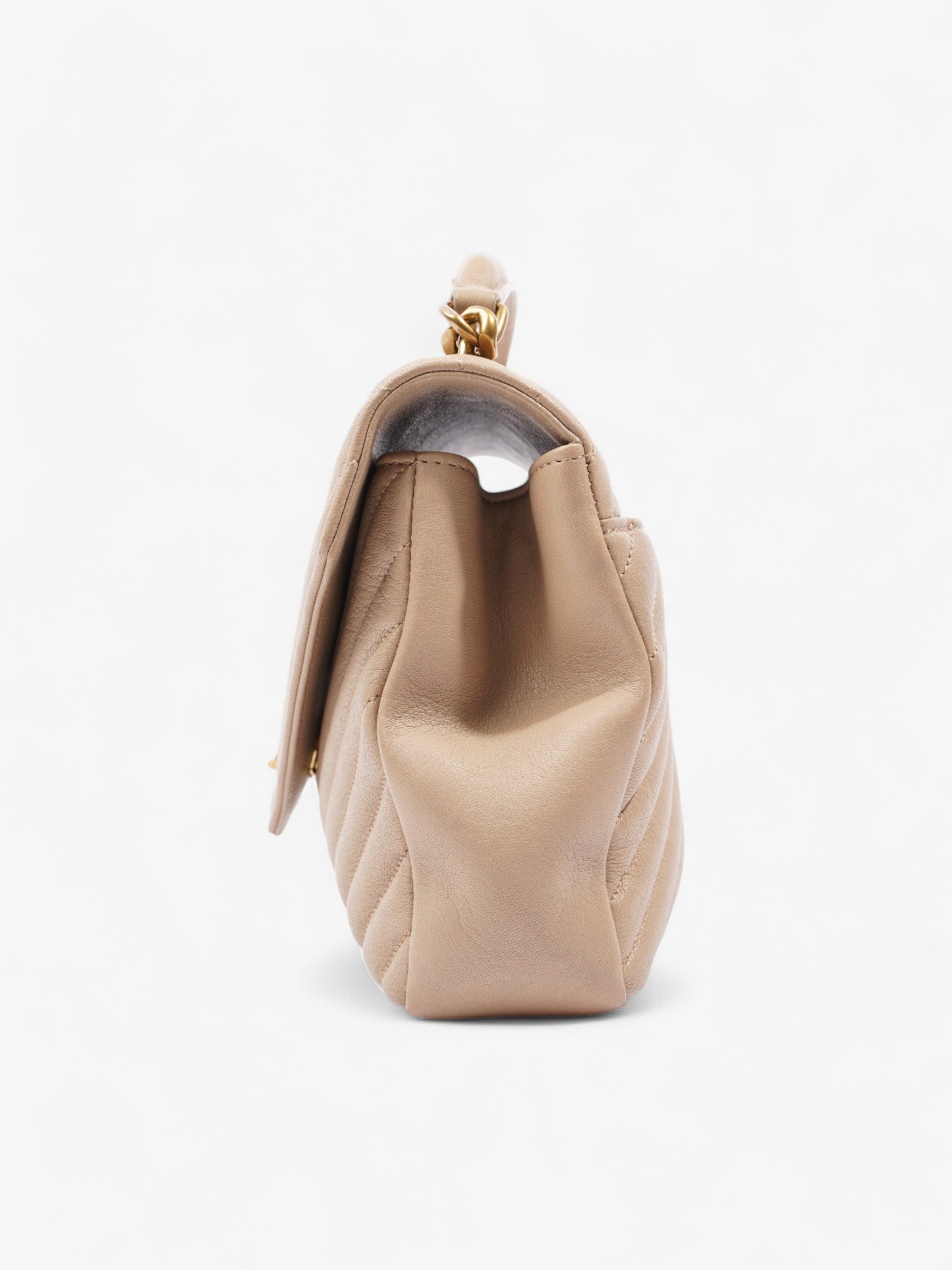 YSL Saint Laurent College Bag Leather Beige Medium Shoulder Bag