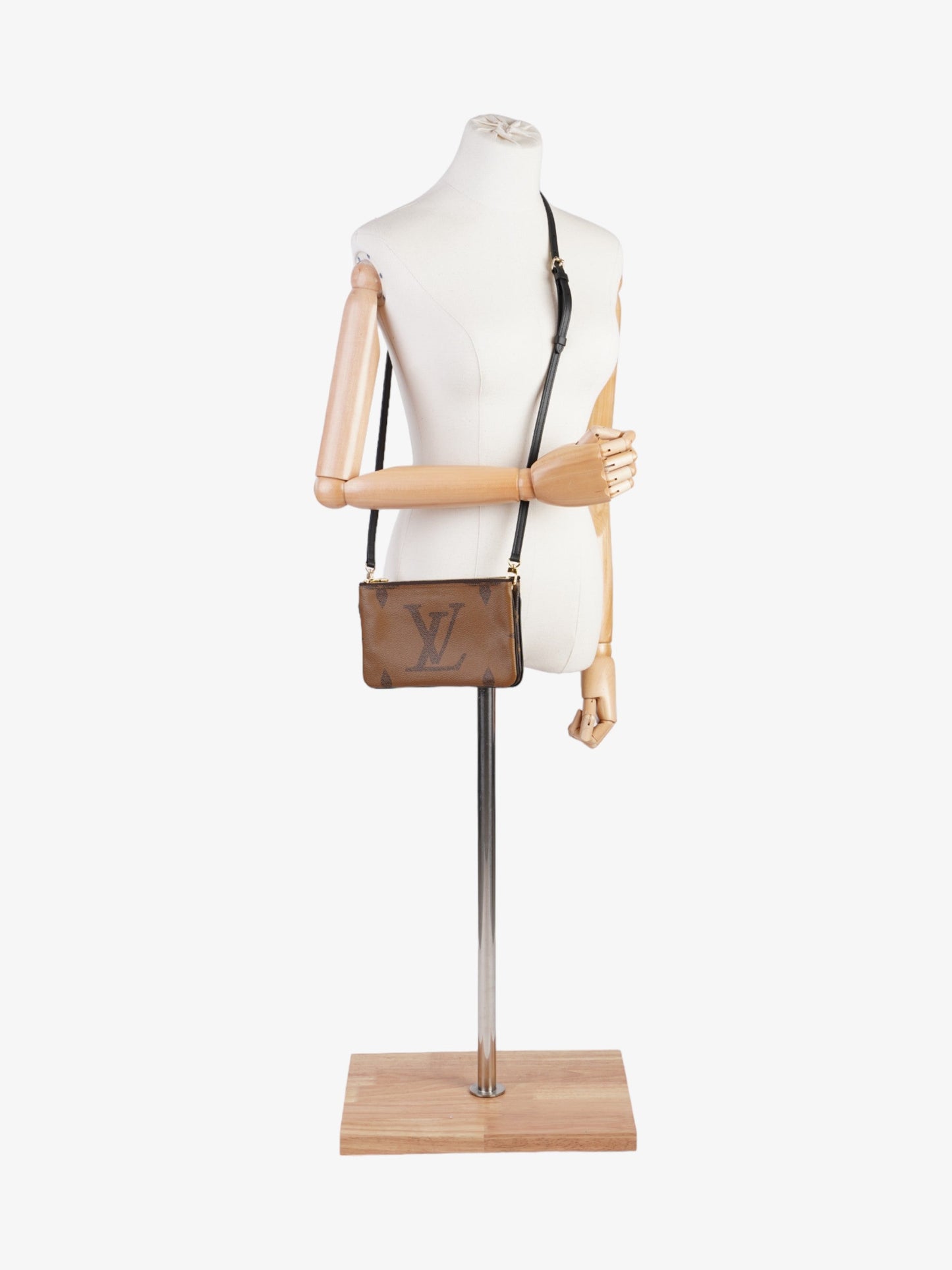 Louis Vuitton Double Zip Pochette Coated Monogram Canvas Coated Canvas Apparel