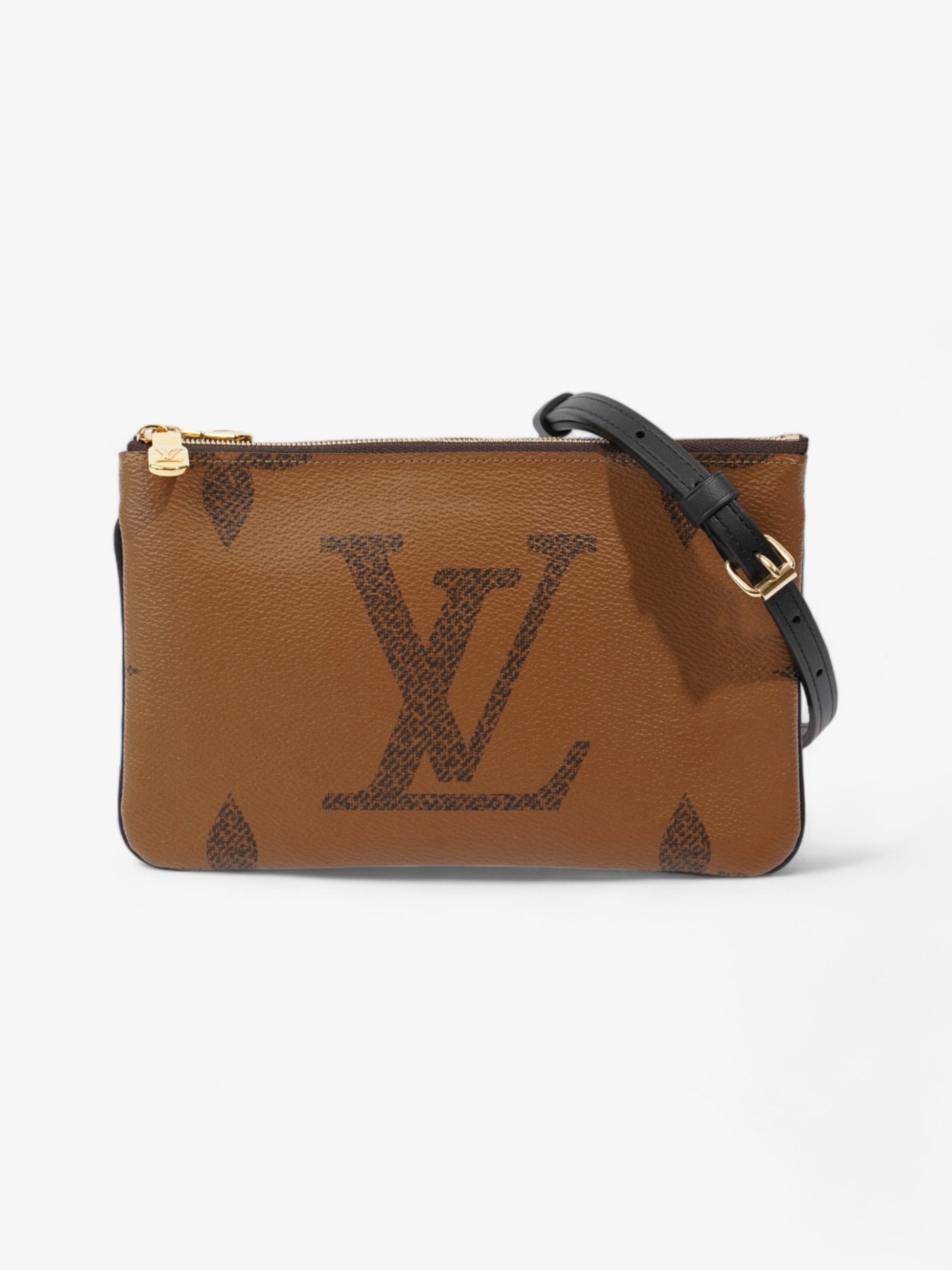 Louis Vuitton Double Zip Pochette Coated Monogram Canvas Coated Canvas Apparel