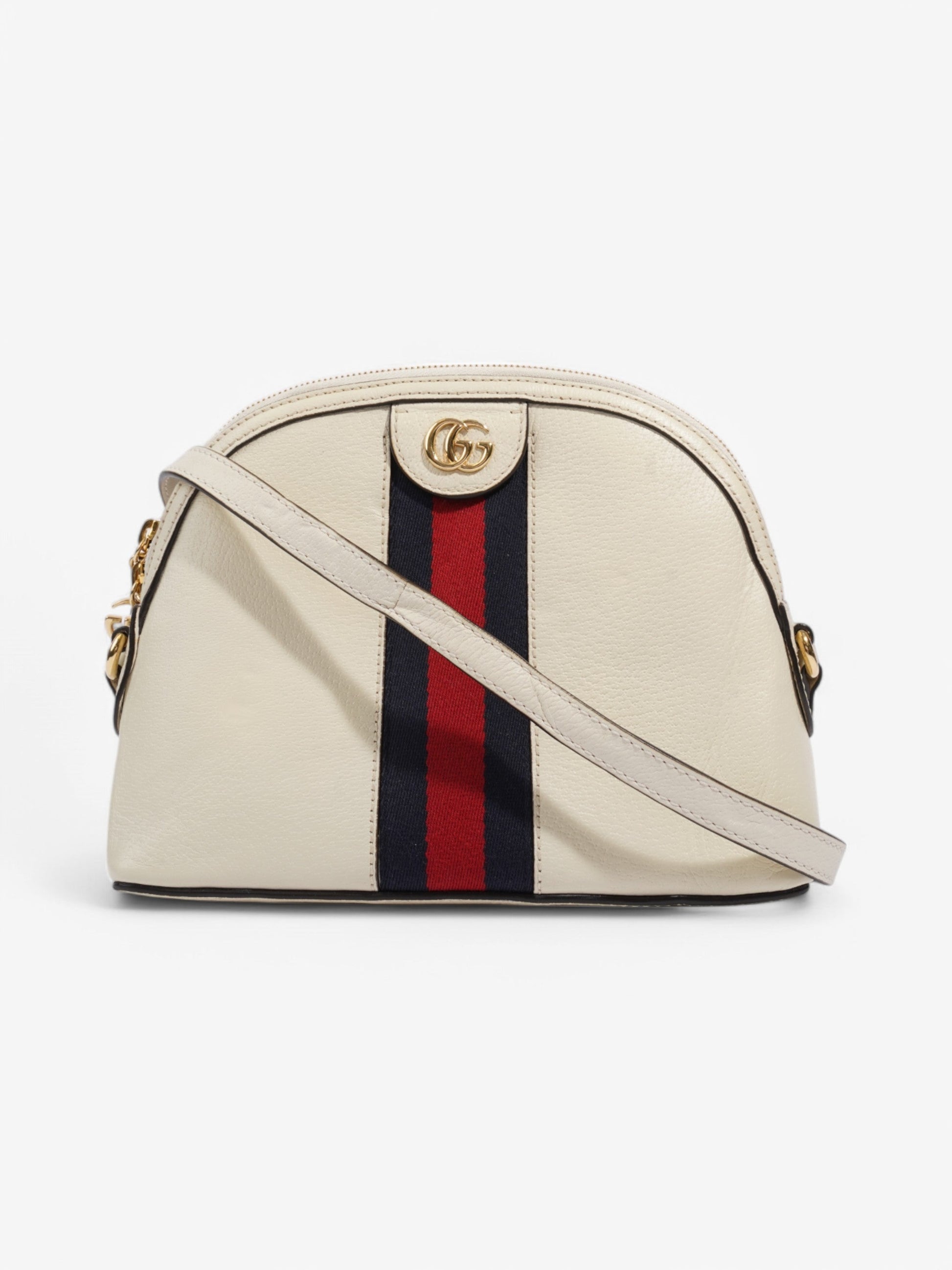 Gucci Ophidia Dome Red Crossbody Bag Leather White
