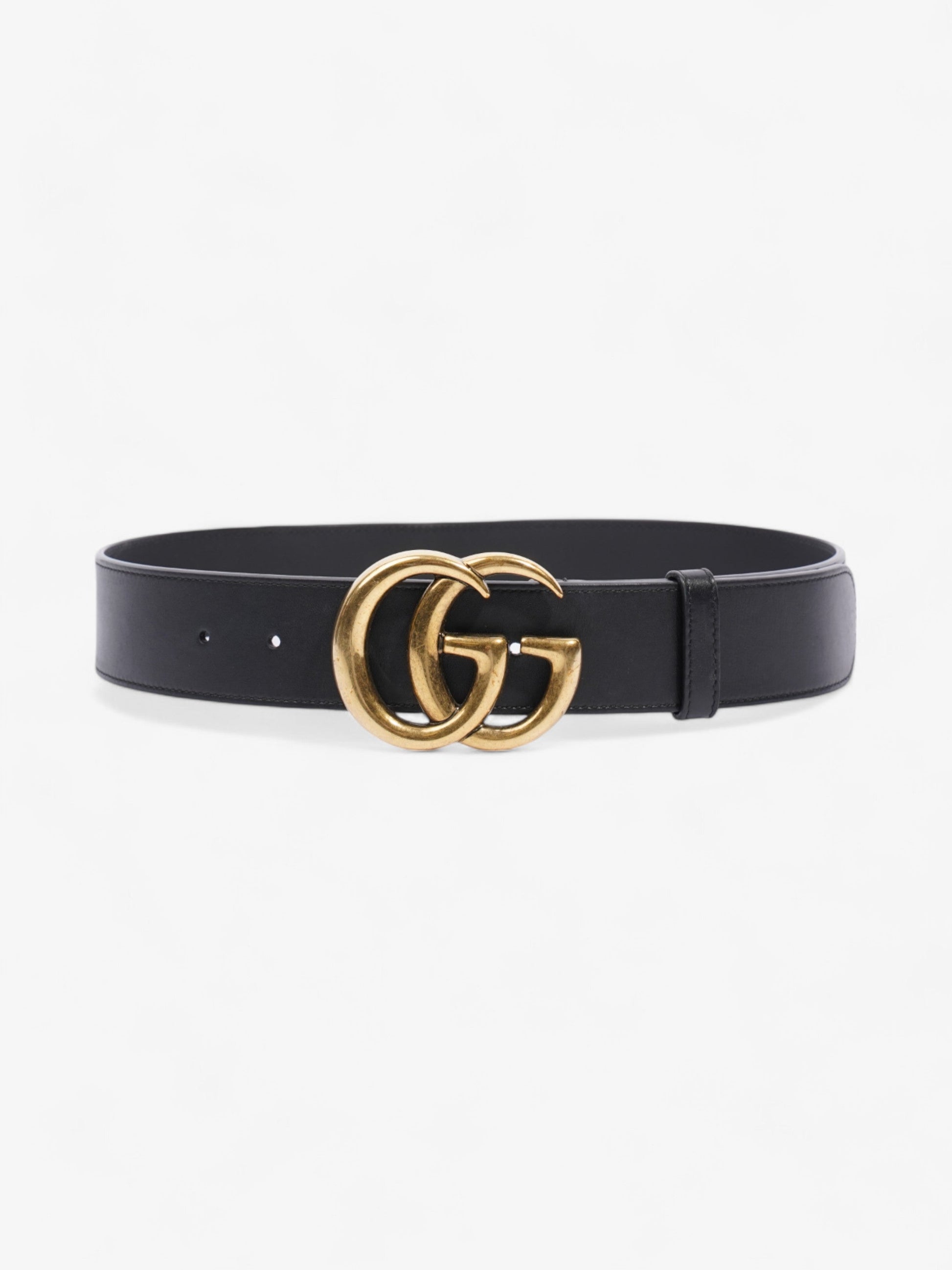Gucci Marmont Re Edition Wide Belt Handbag Leather Black Accessory 70Cm 28