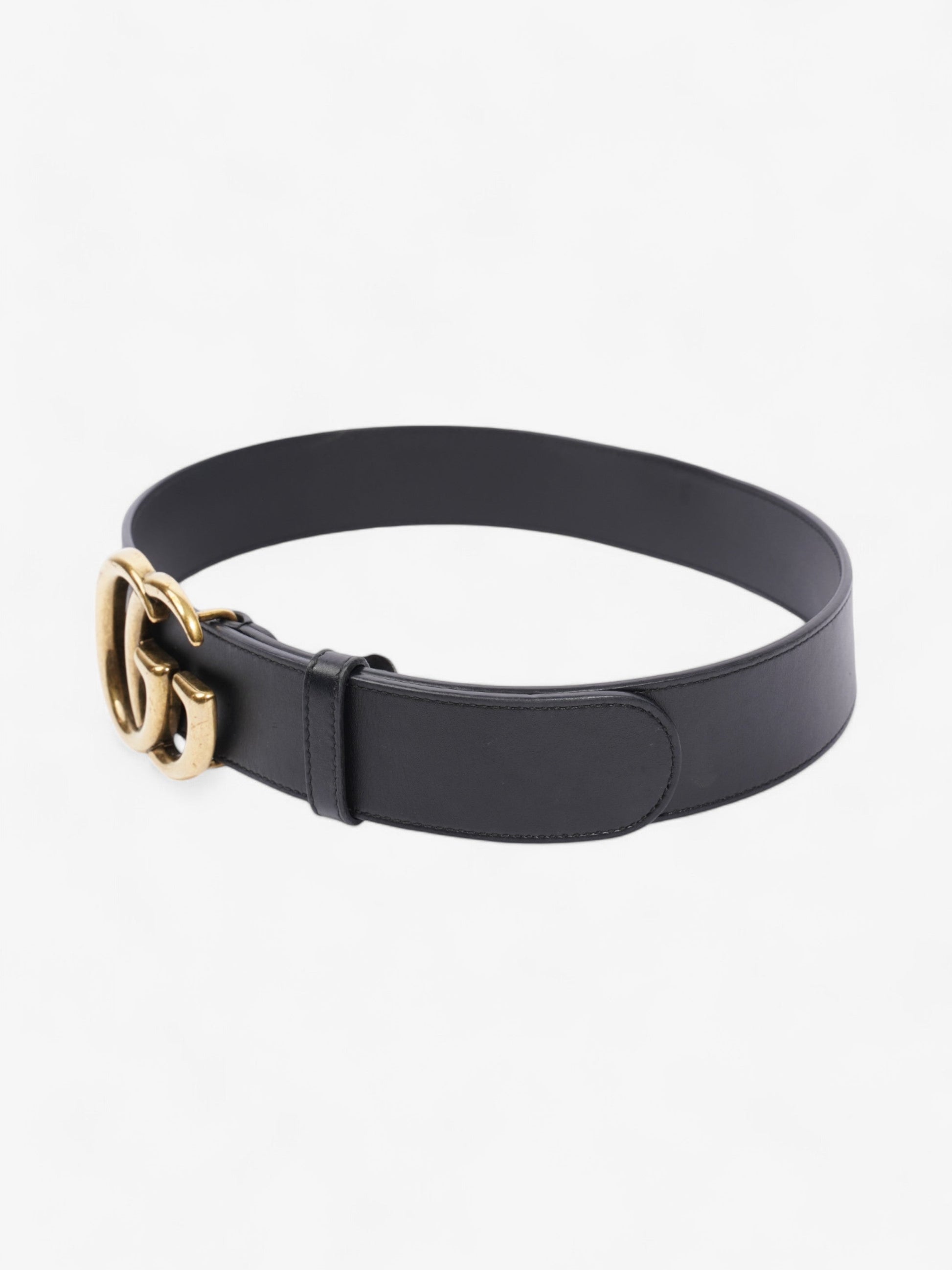 Gucci Marmont Re Edition Wide Belt Handbag Leather Black Accessory 70Cm 28