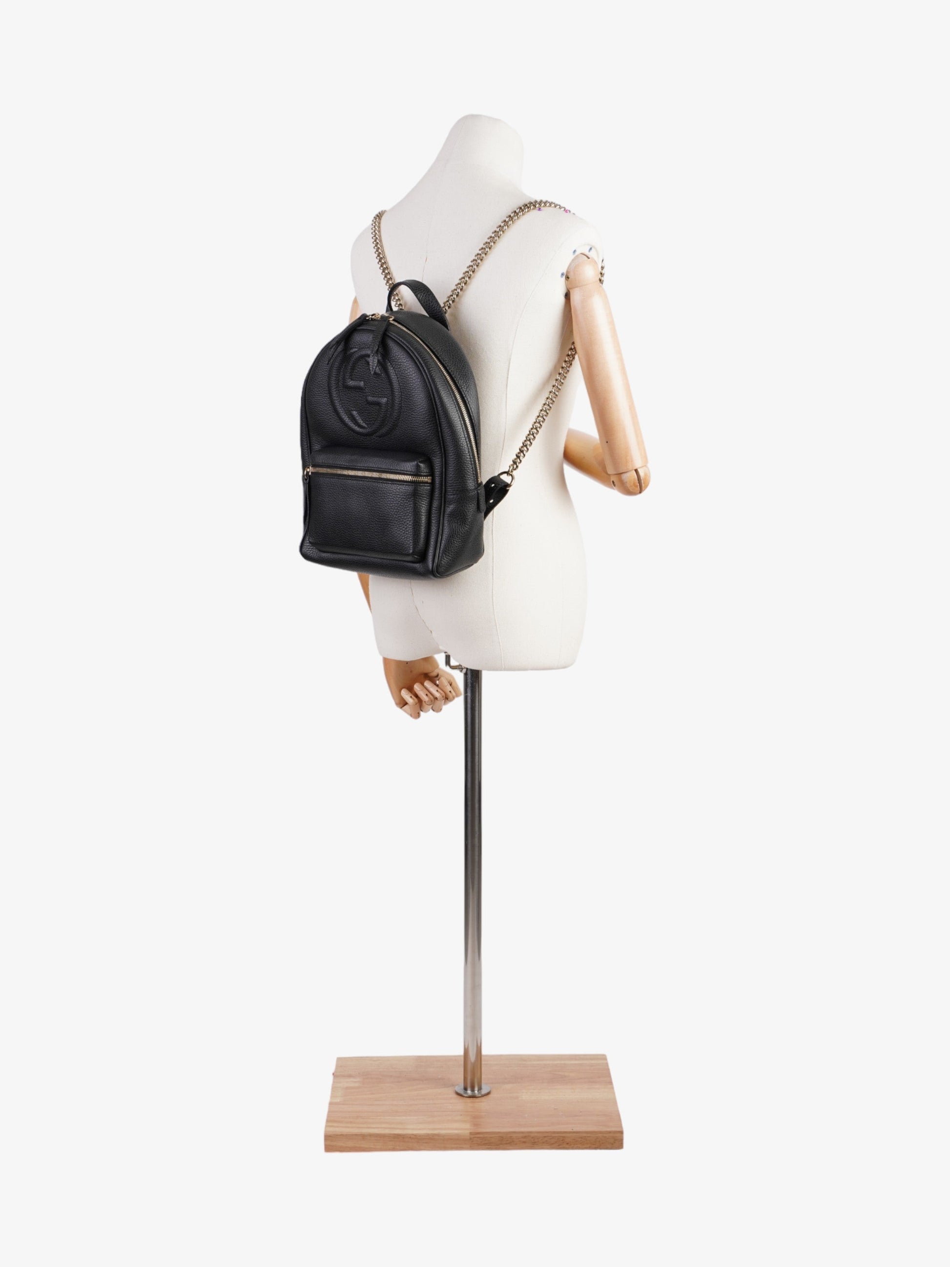 Gucci Soho Backpack Leather Black Black Leather