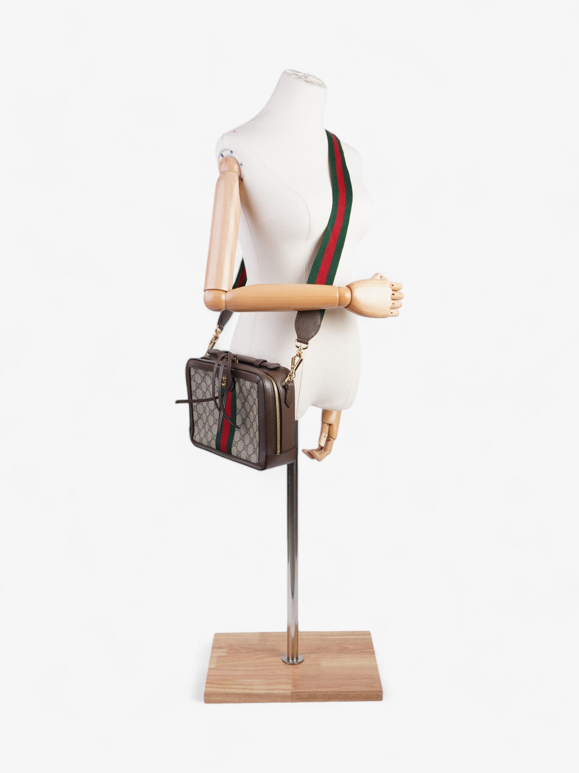 Gucci Ophelia Supreme Coated Crossbody Bag Canvas Brown
