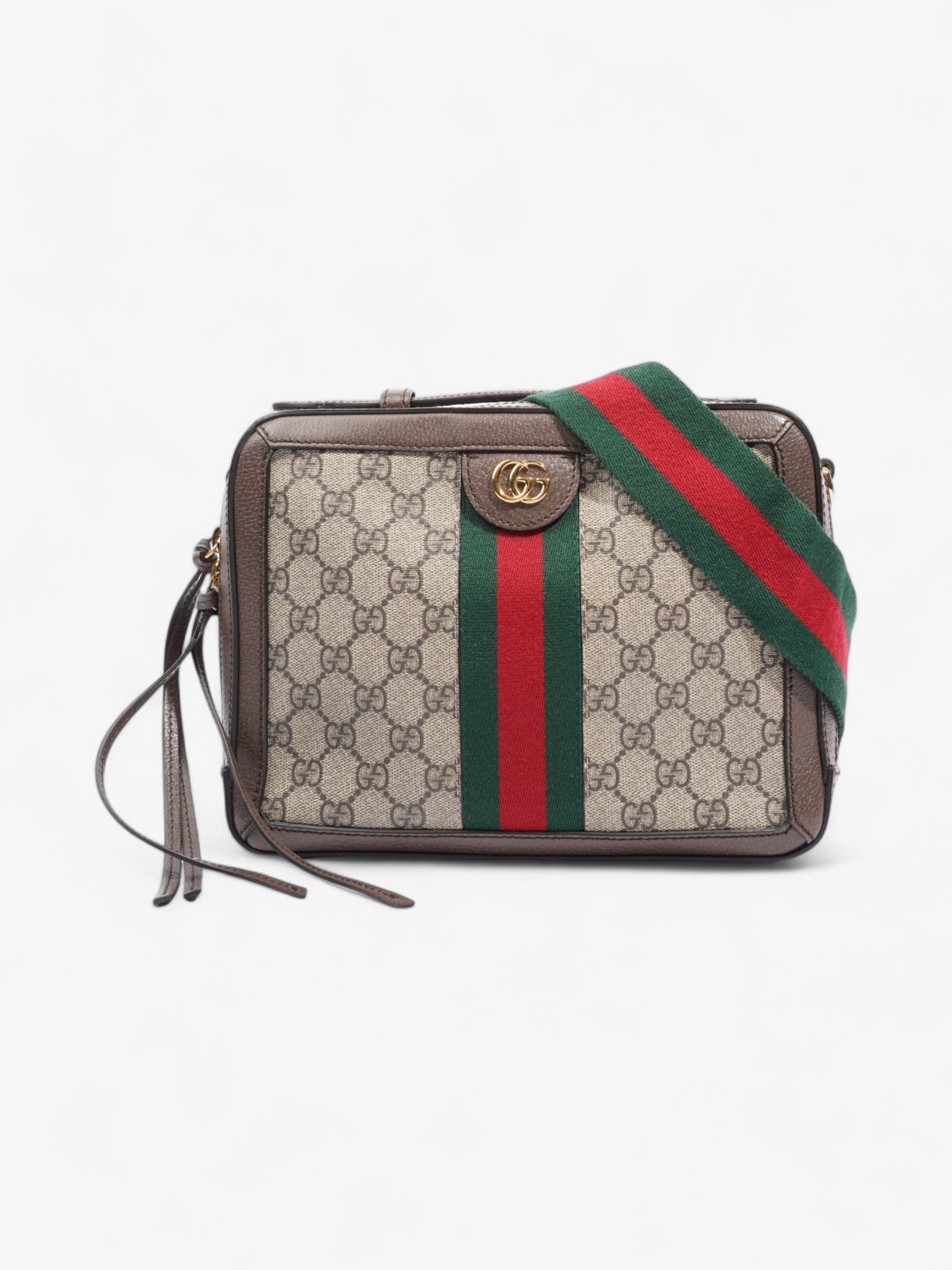 Gucci Ophelia Supreme Coated Crossbody Bag Canvas Brown