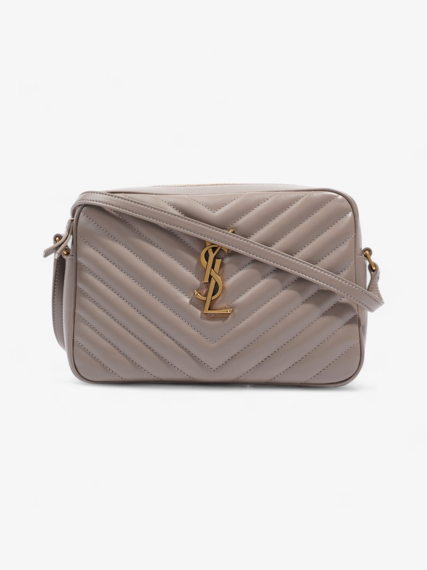 YSL Saint Laurent Lou Camera Bag Grey Leather Gray Medium Crossbody Bag
