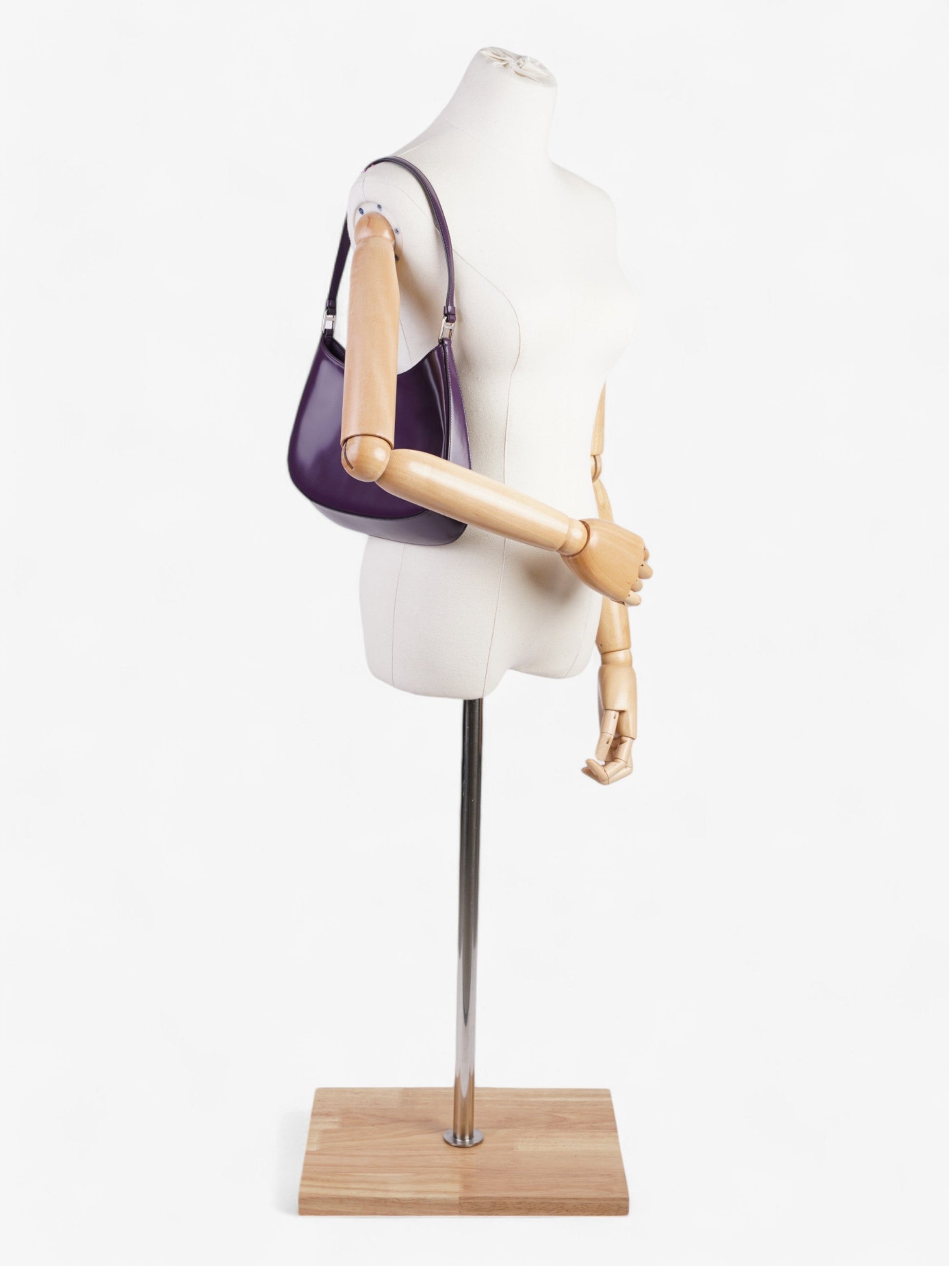 Prada Cleo Shoulder Bag Leather Patent Purple