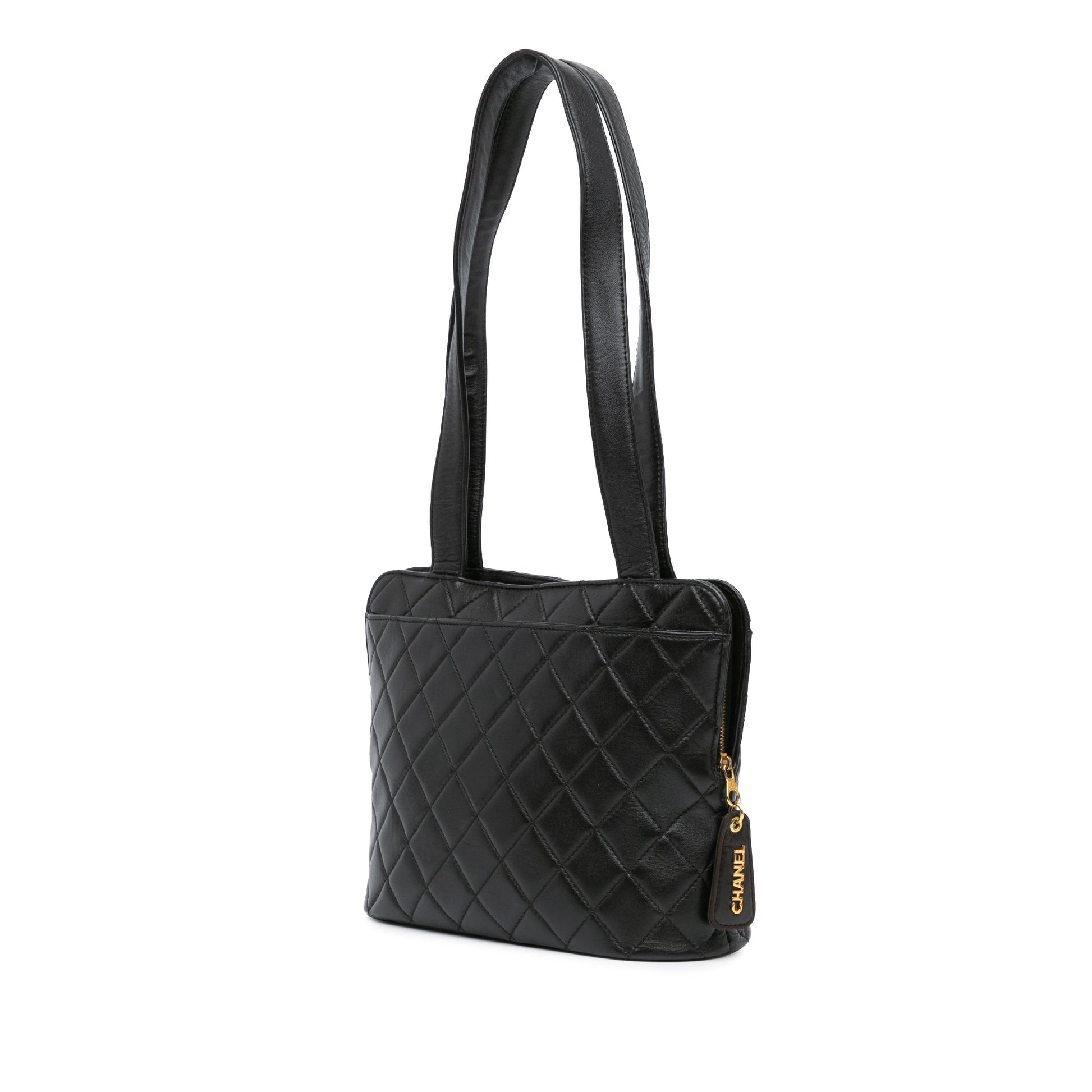 Black Chanel Quilted Lambskin Shoulder Bag