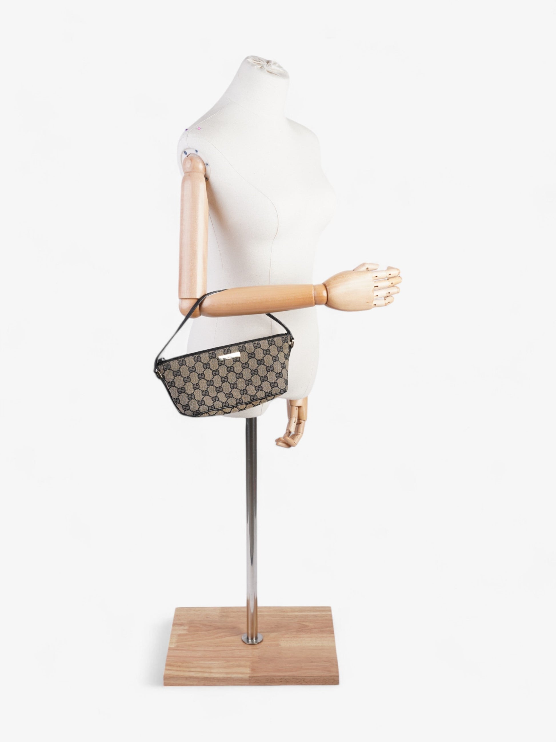 Gucci Boat Pochette Supreme Shoulder Bag Canvas Black