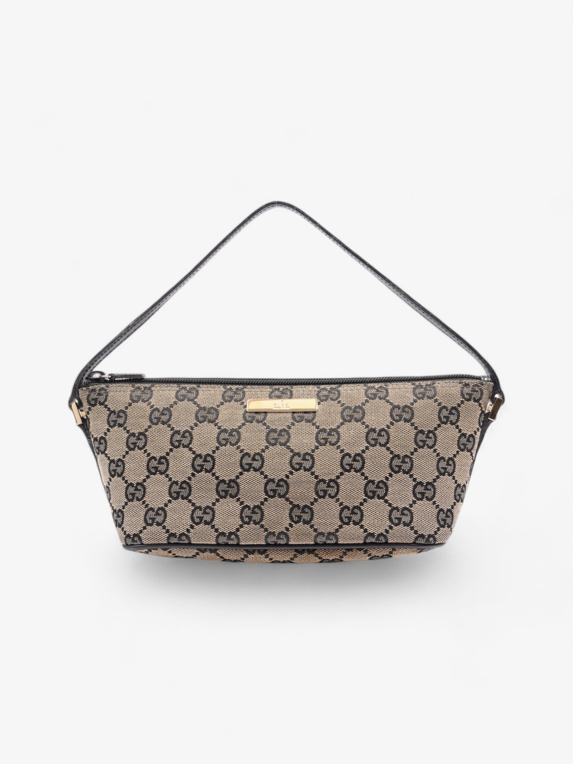 Gucci Boat Pochette Supreme Shoulder Bag Canvas Black