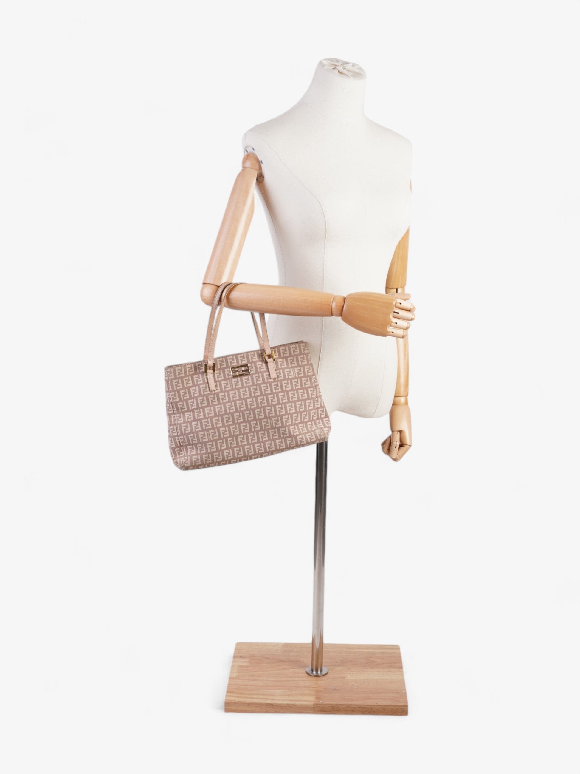 Fendi Tote Nude Cloth Cream Tote Bag