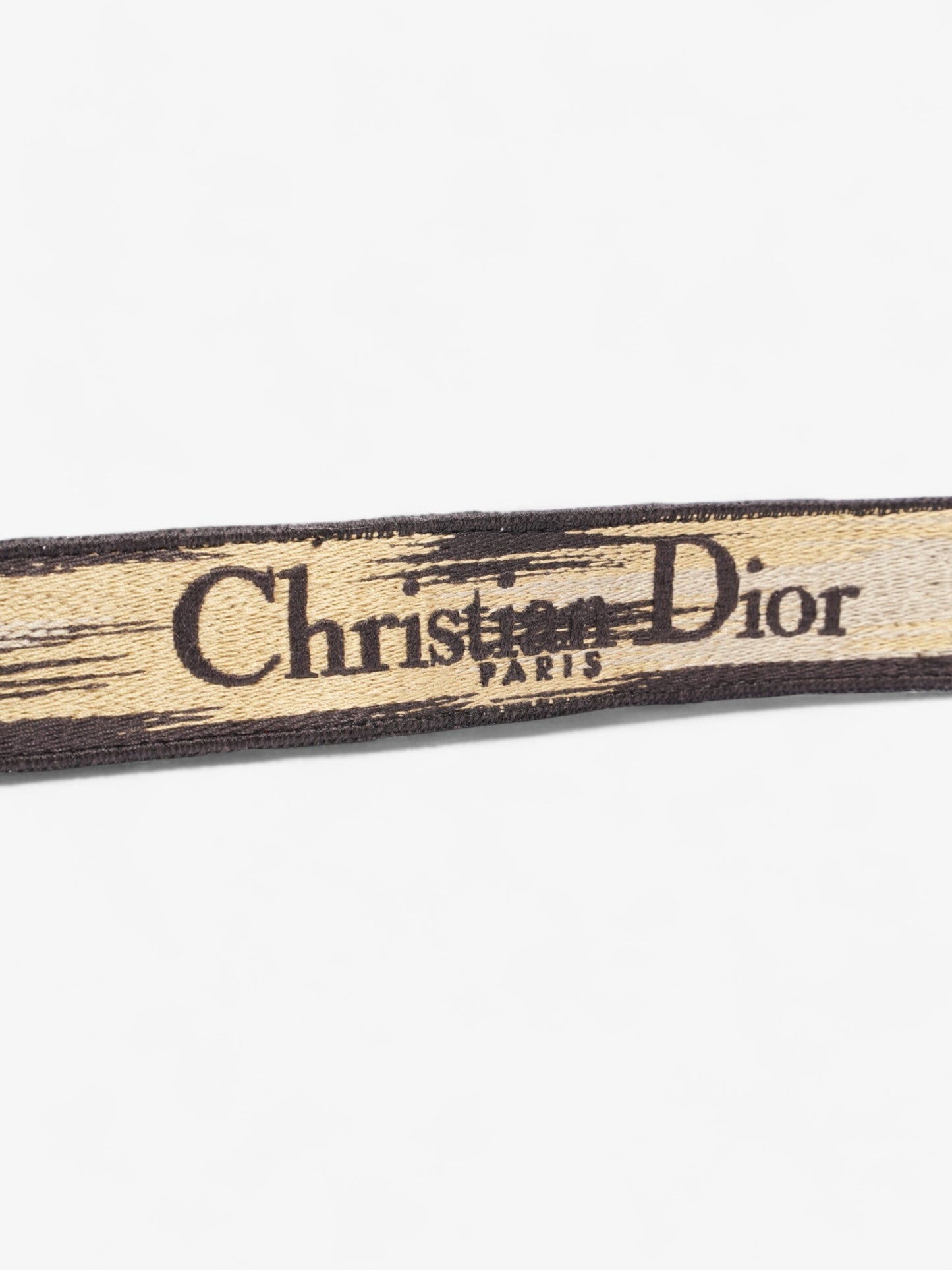 Dior Christian Animal Print Bag Strap Canvas Black Beige Travel Bag