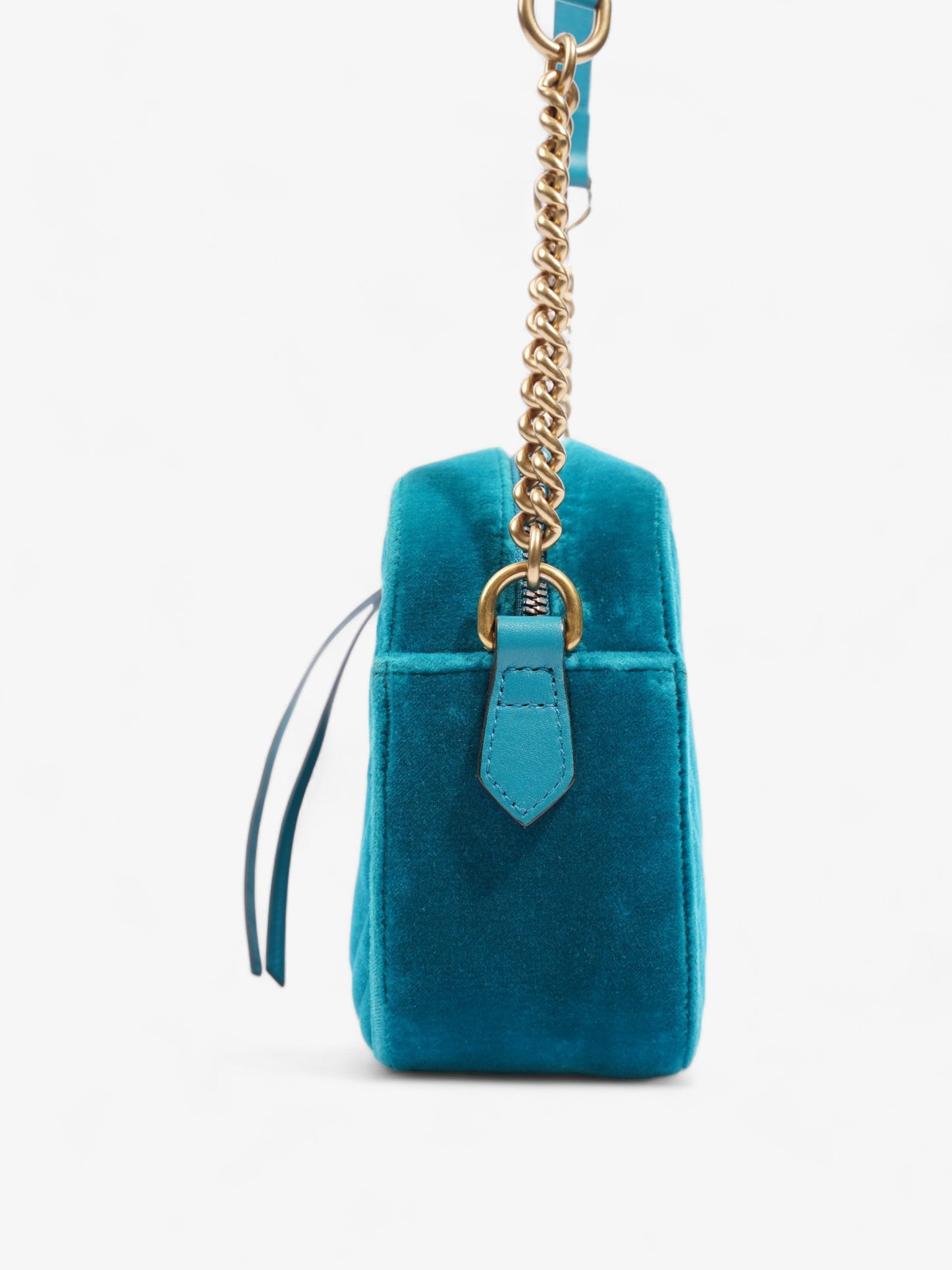 Gucci Marmont Velvet Crossbody Bag Blue Small