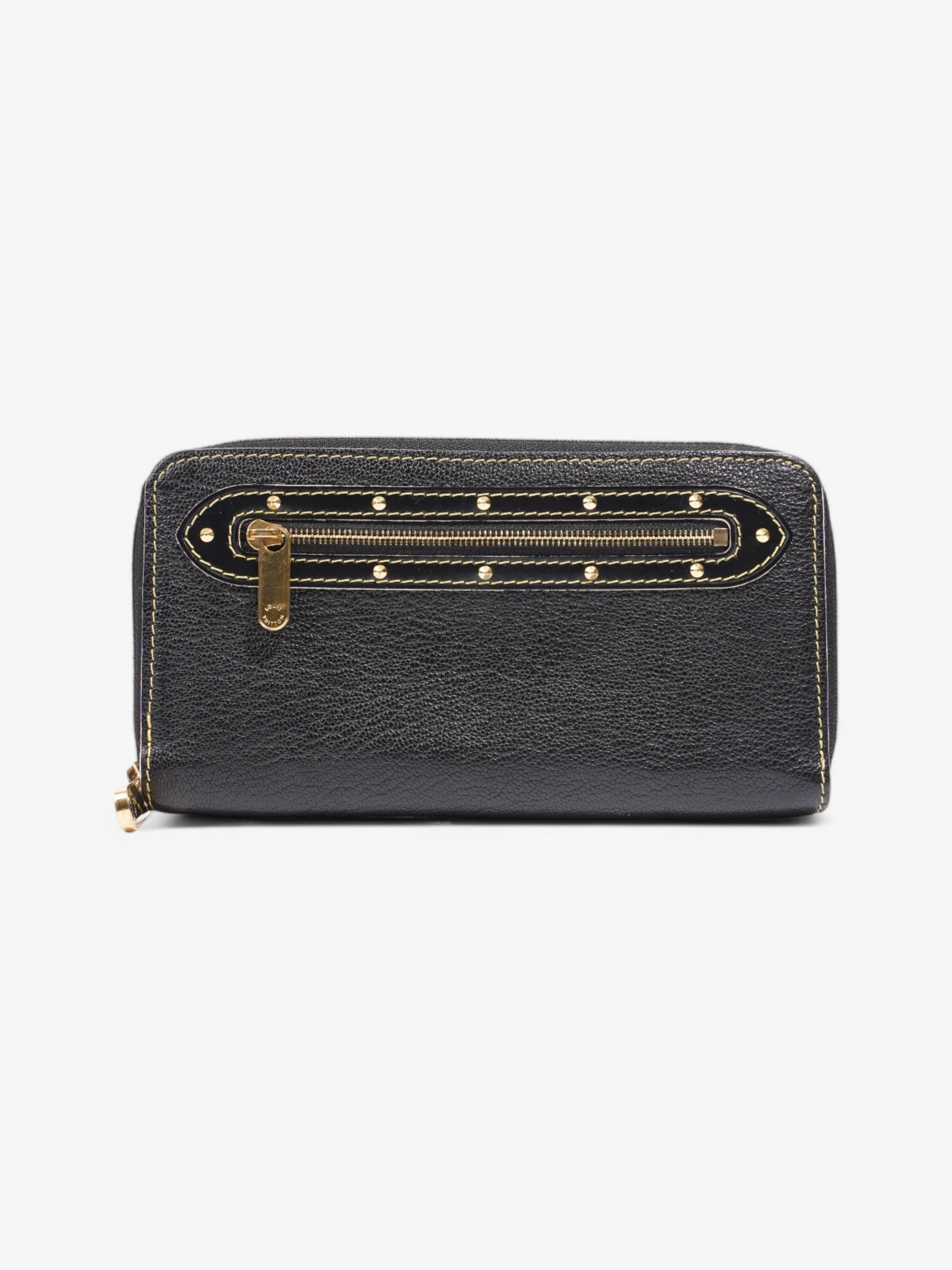 Louis Vuitton Suhali Zippy Black Gold Leather Wallet Case