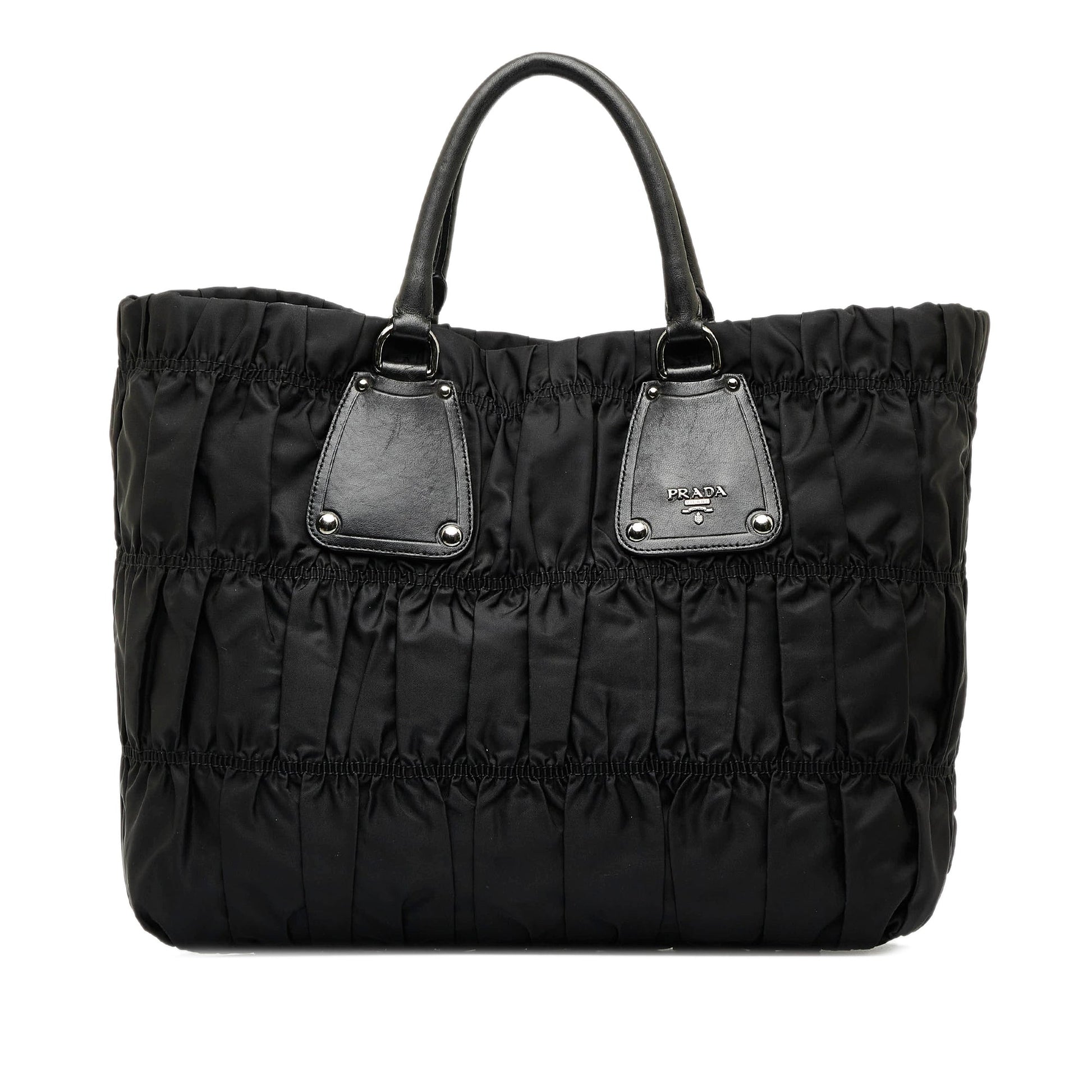 Prada Tessuto Gaufre Tote Bag Black