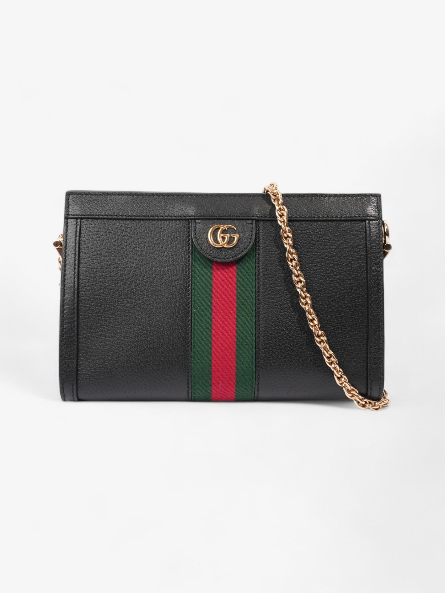 Gucci Ophidia Green Small Shoulder Bag Leather Black