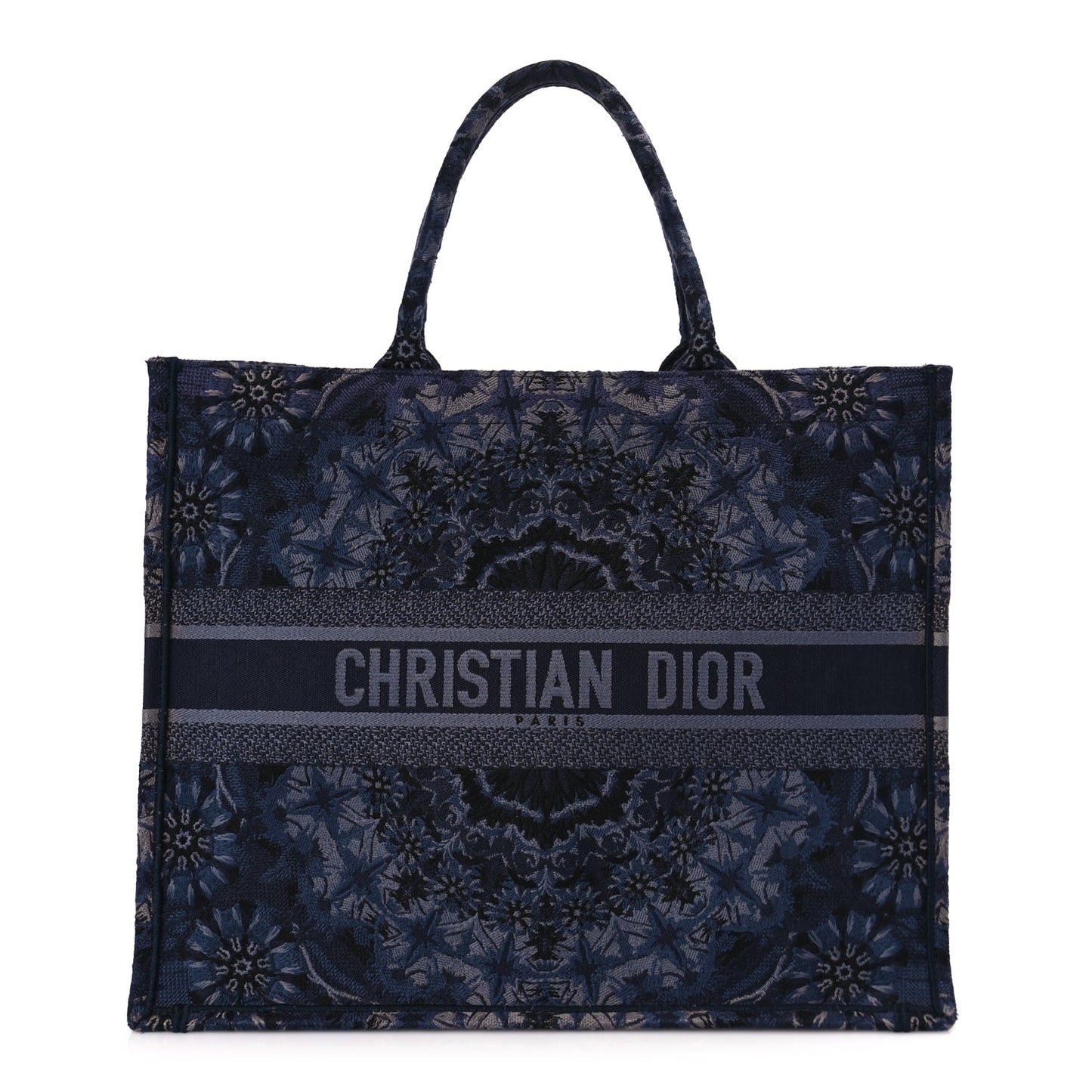 Dior Handbag Christian Kaleioscopic Book Tote Canvas Blue Large Tote Bag