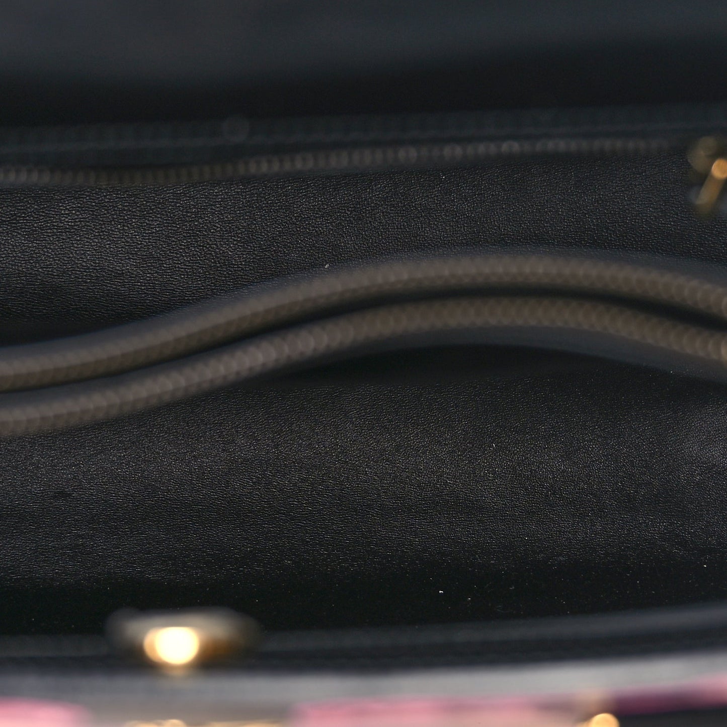 Gucci Calfskin Floral Embossed Diana Tote Bag Black Multicolor