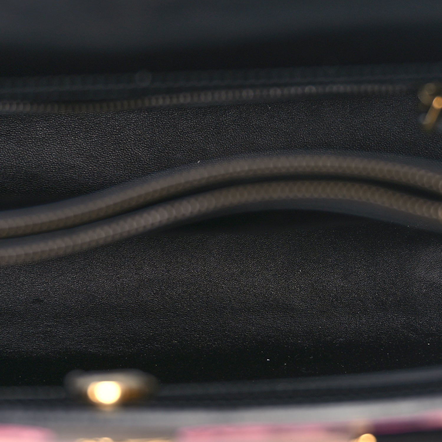 Gucci Calfskin Floral Embossed Diana Tote Bag Black Multicolor