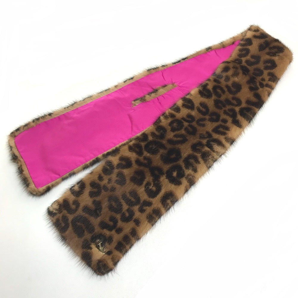 Louis Vuitton Scarf M72245 Fur Silk x Brown Pink