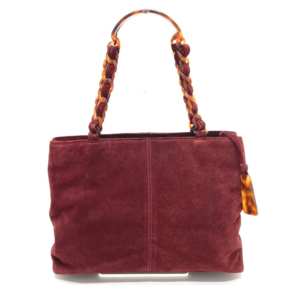 CHANEL Shoulder Bag suede Bordeaux CC COCO Mark Plastic Chain Women  