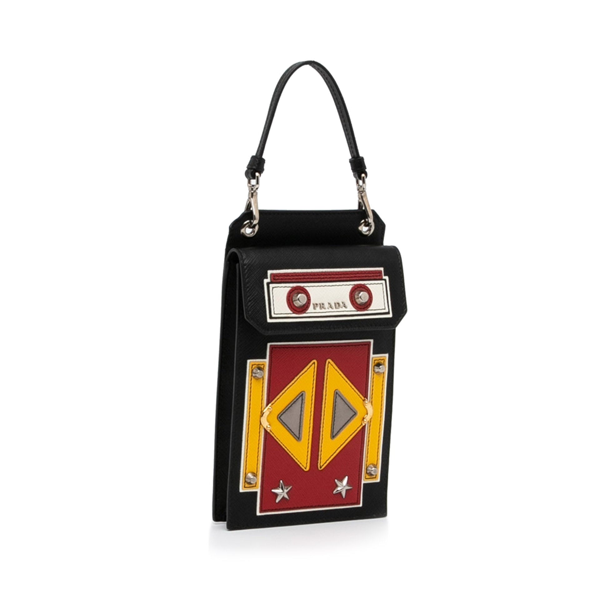Prada Robot Case Luxury Handbag Saffiano Black Crossbody Bag