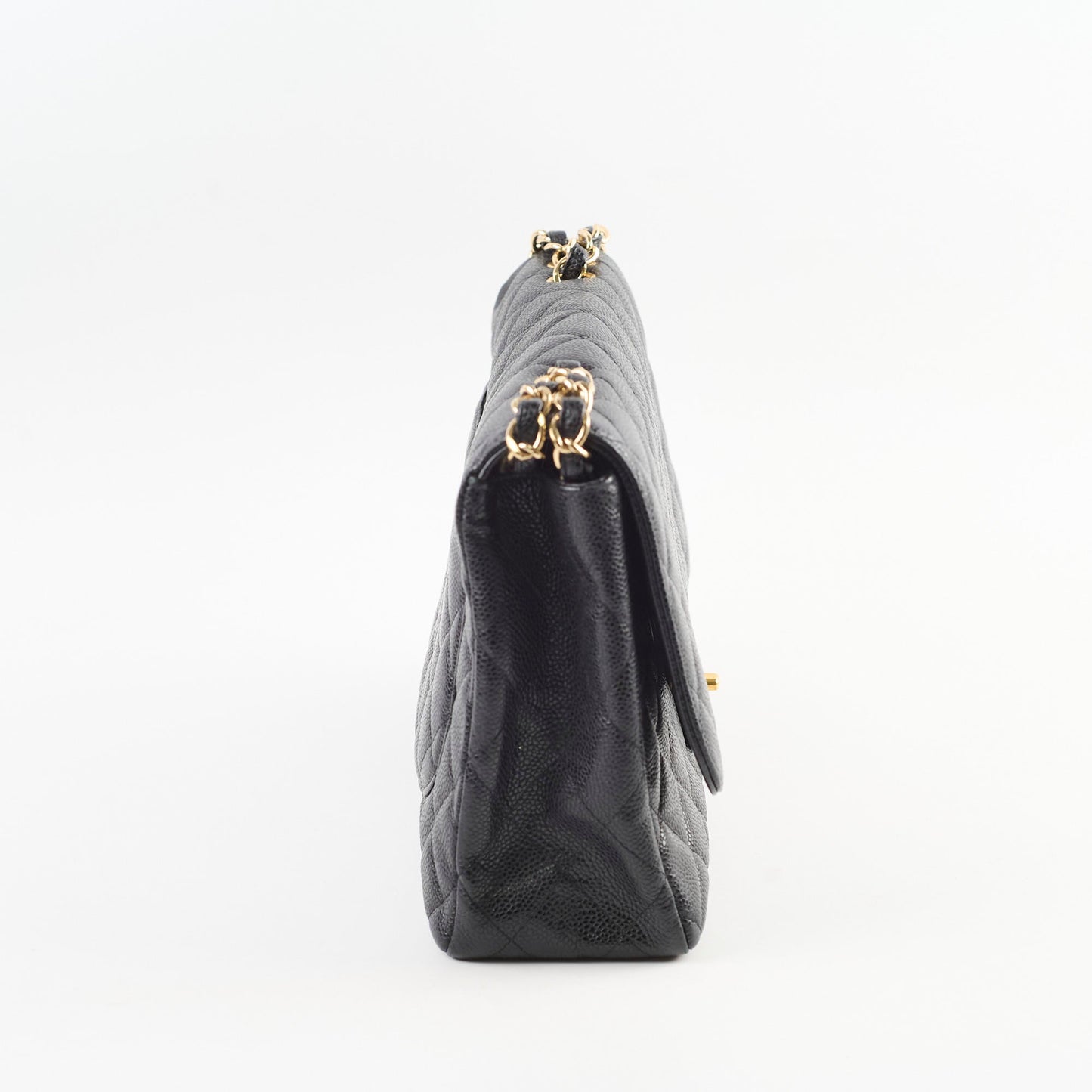 Chanel Jumbo Classic Single Flap Black Caviar Bag