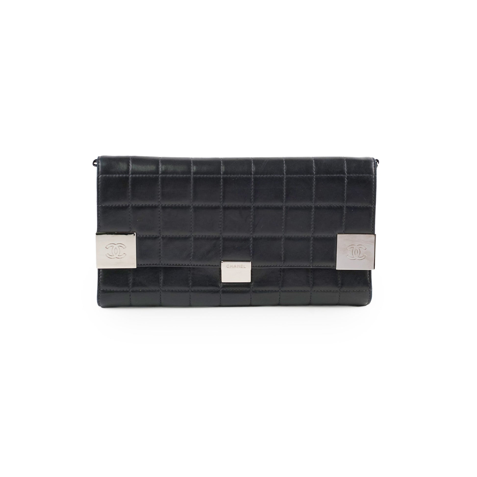Chanel Chocolate Bar Wallet on Chain WOC Black Lambskin