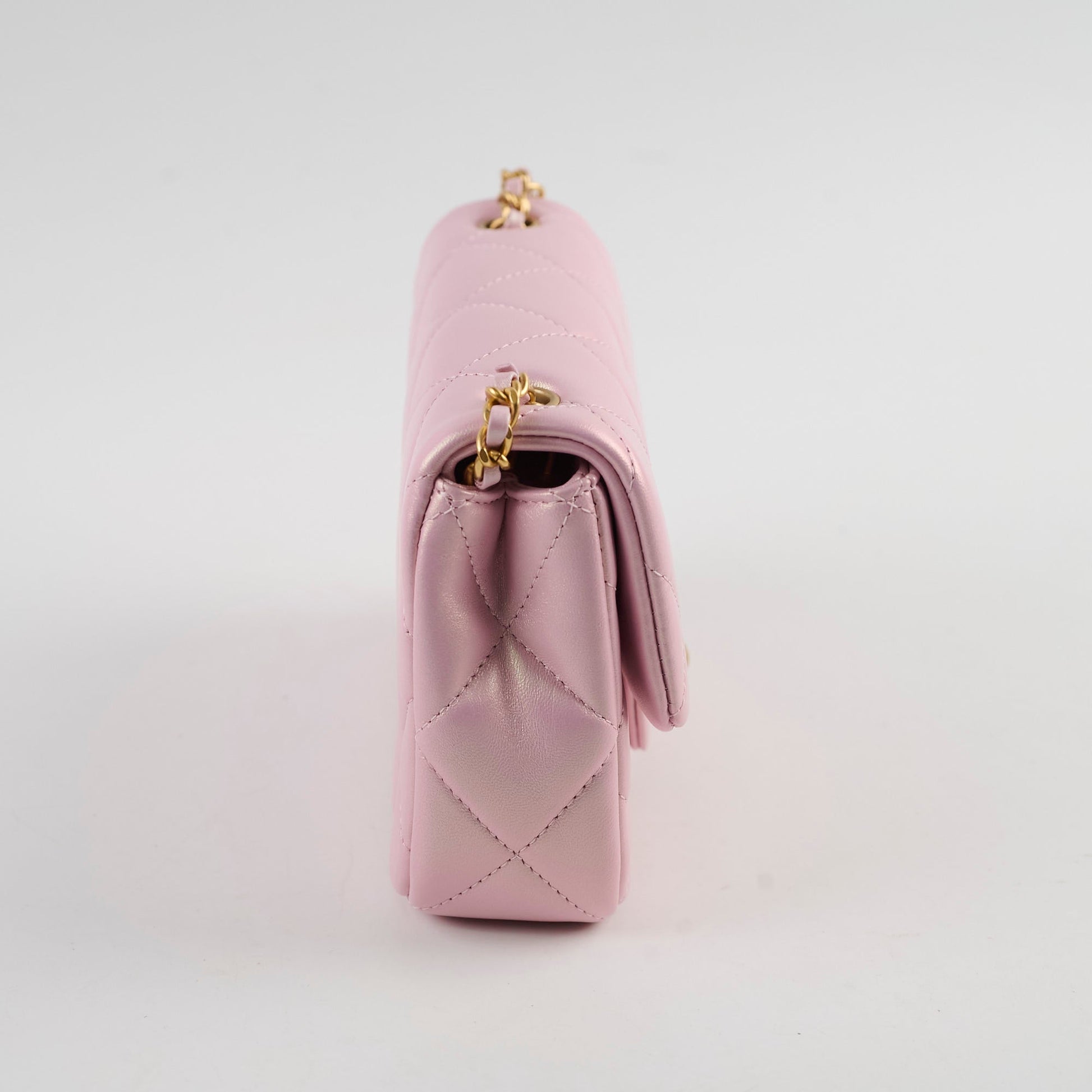 Chanel Seasonal Square Flap Pearl Iridescent Pink 2024
