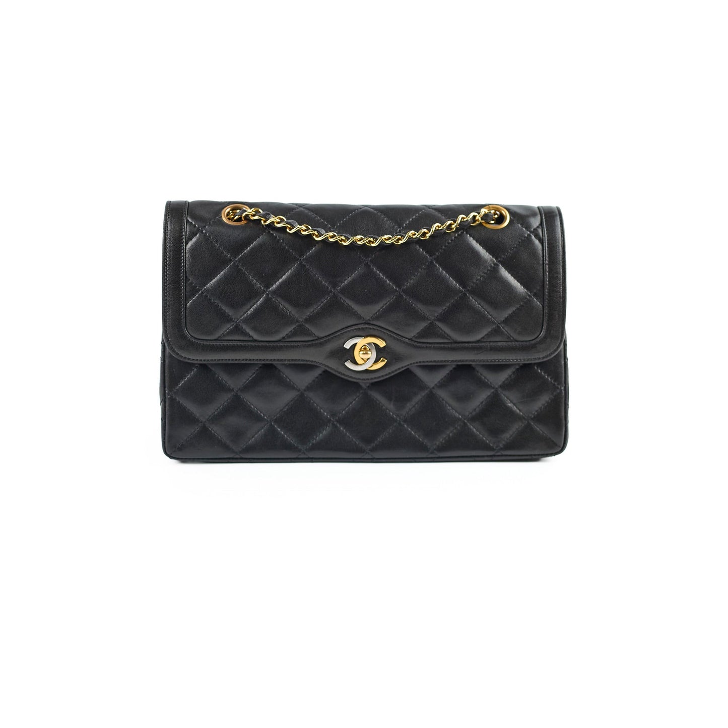 Chanel Paris Lined Double Flap Black