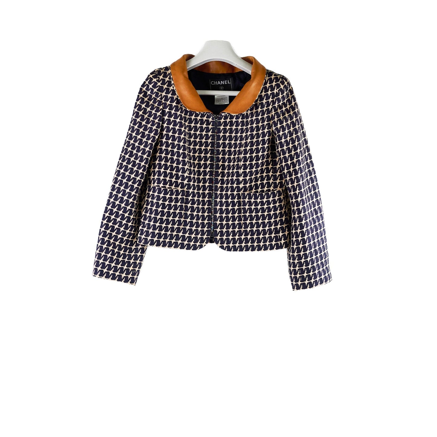 Chanel 01P Spring/Summer Jacket Navy/Beige Size 34