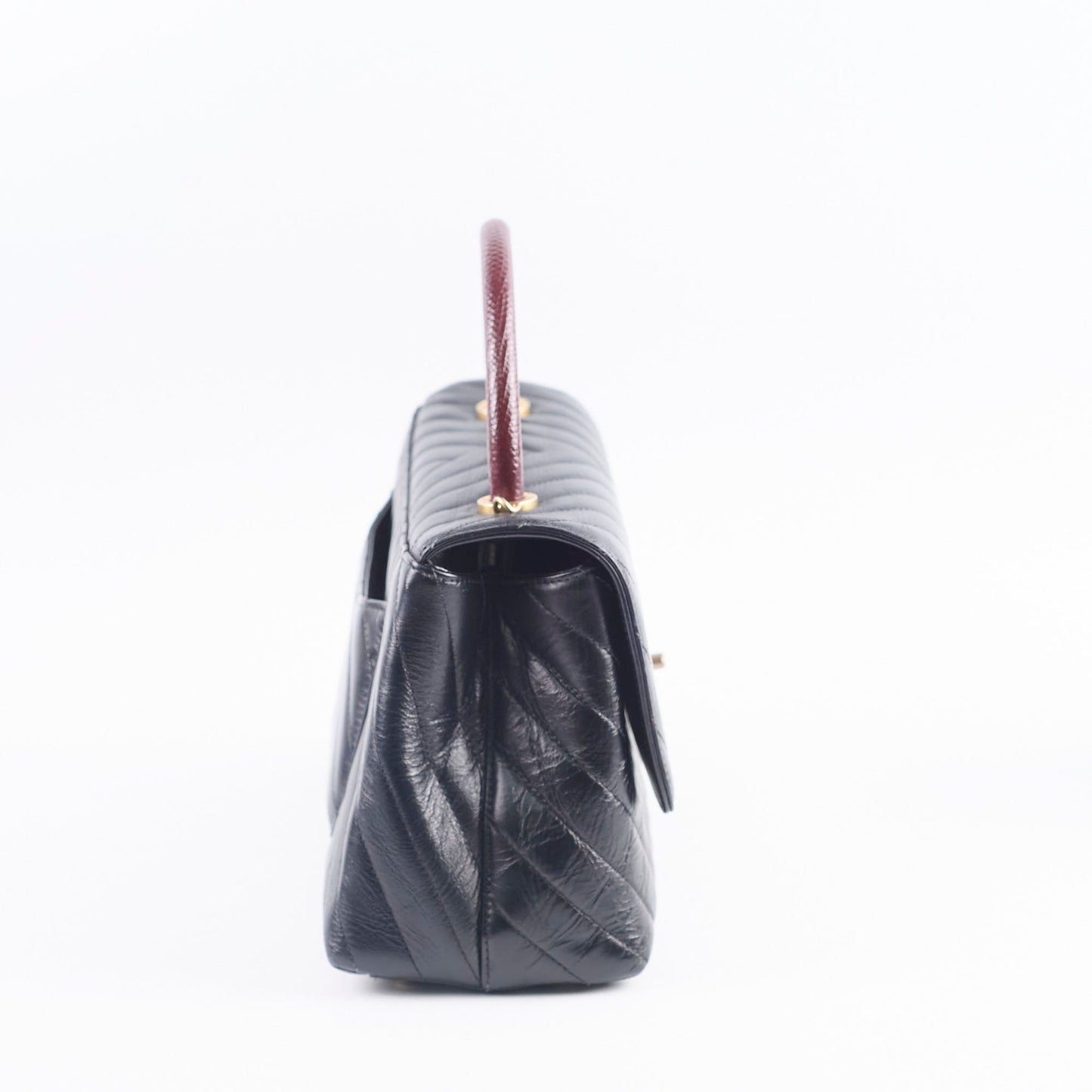 Chanel Medium Chevron Coco Handle Black
