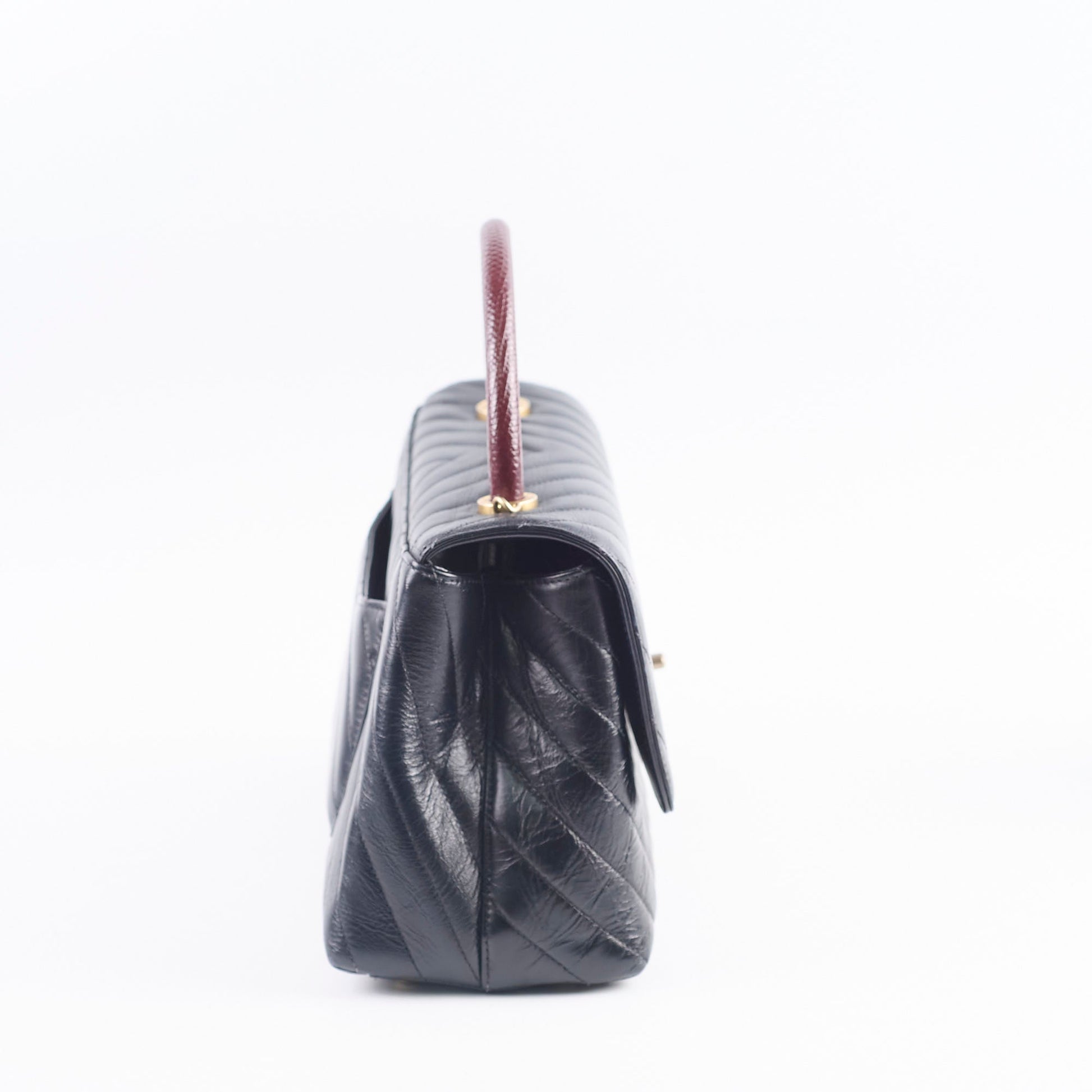 Chanel Medium Chevron Coco Handle Black